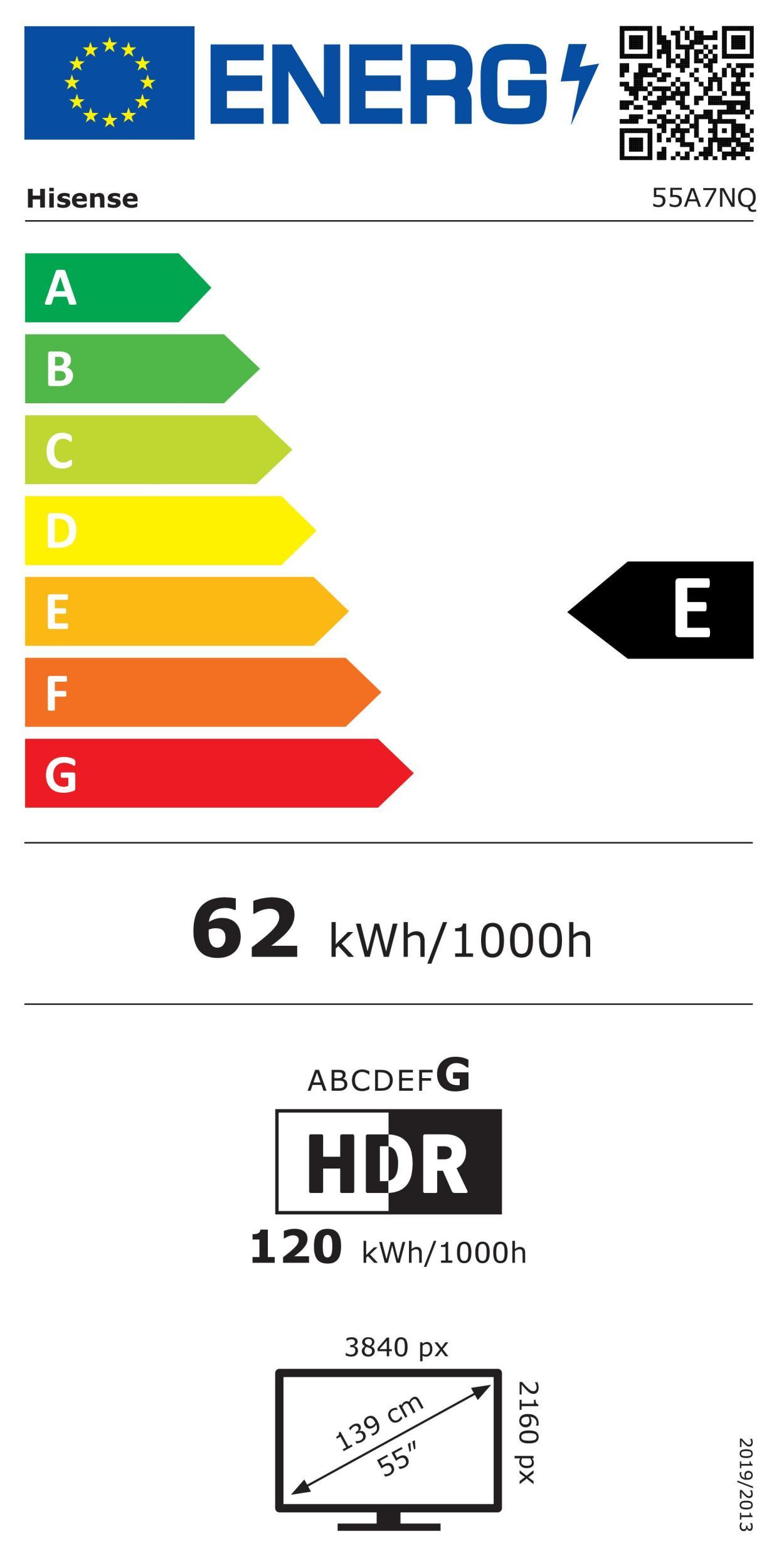 Hisense 55A7NQ sw QLED-TV 