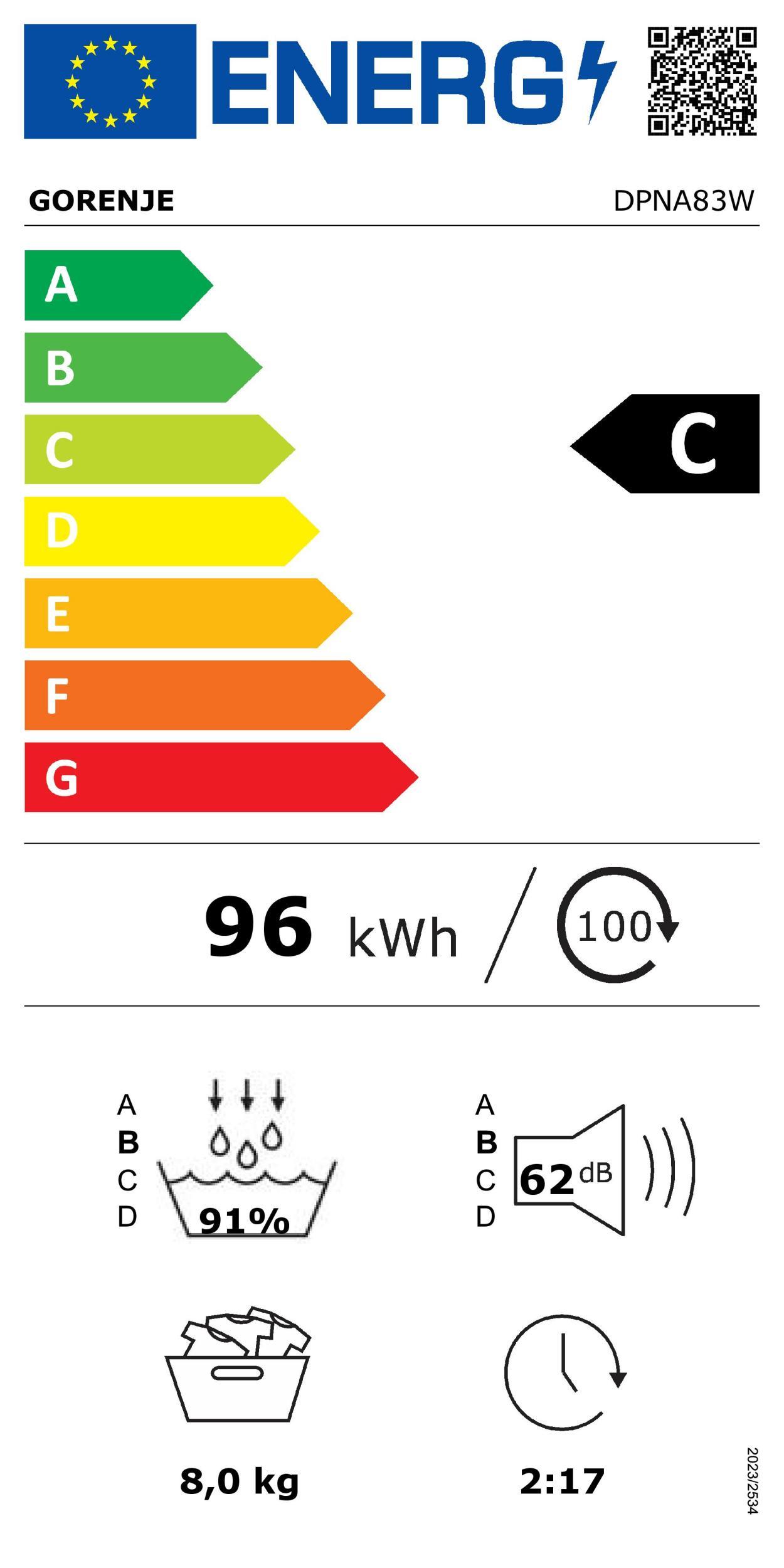 Gorenje DPNA 83W Wärmepumpentrockner 