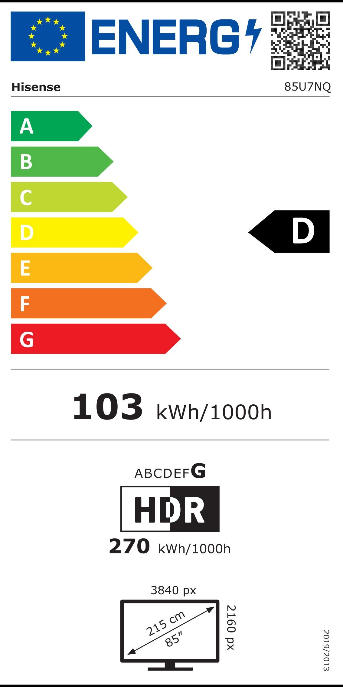 Hisense 85U7NQ sw Mini LED-TV ULED 