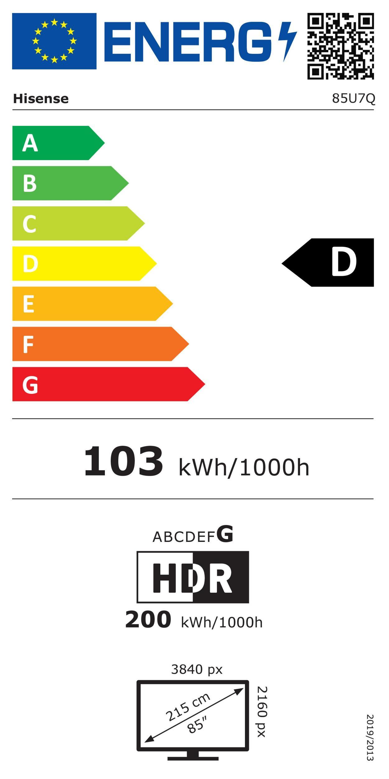 Hisense 85U7Q sw Mini LED-TV ULED 