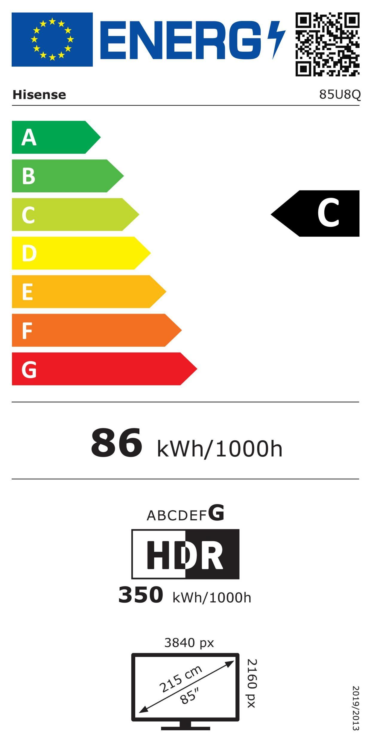 Hisense 85U8Q sw Mini LED-TV 