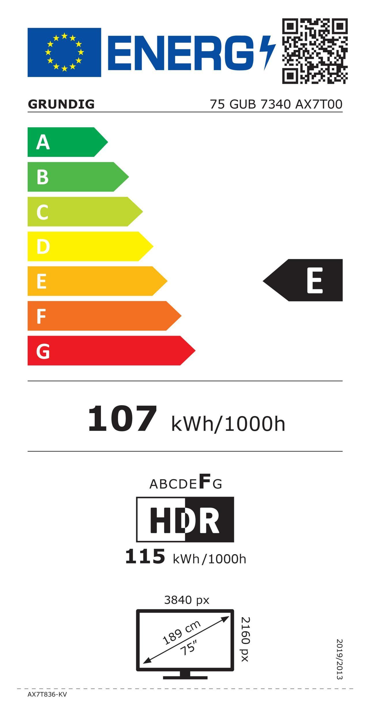 Grundig 75GUB7340 sw LED-TV 