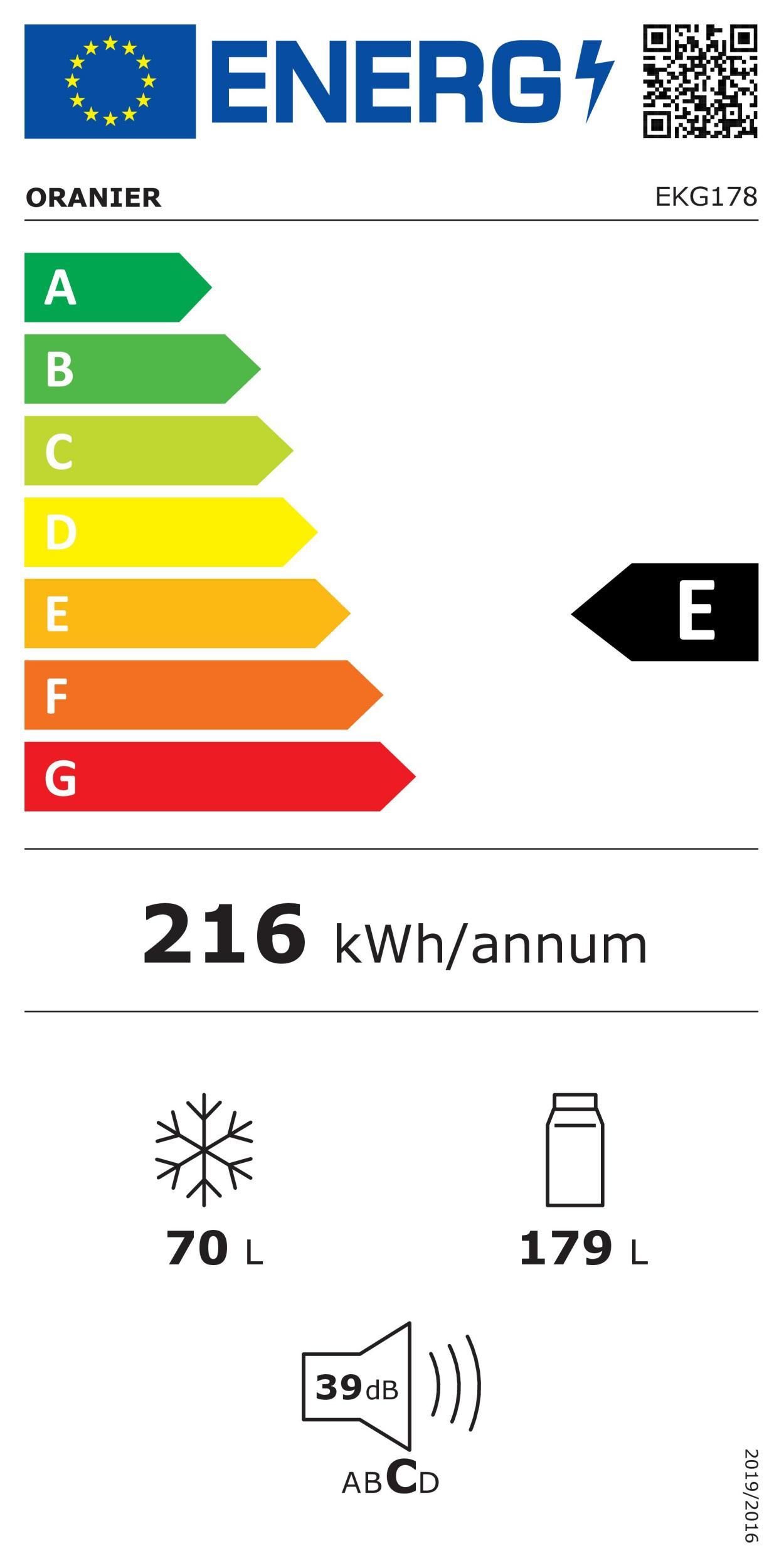 Oranier EKG 178 EB-Kühlkombi 