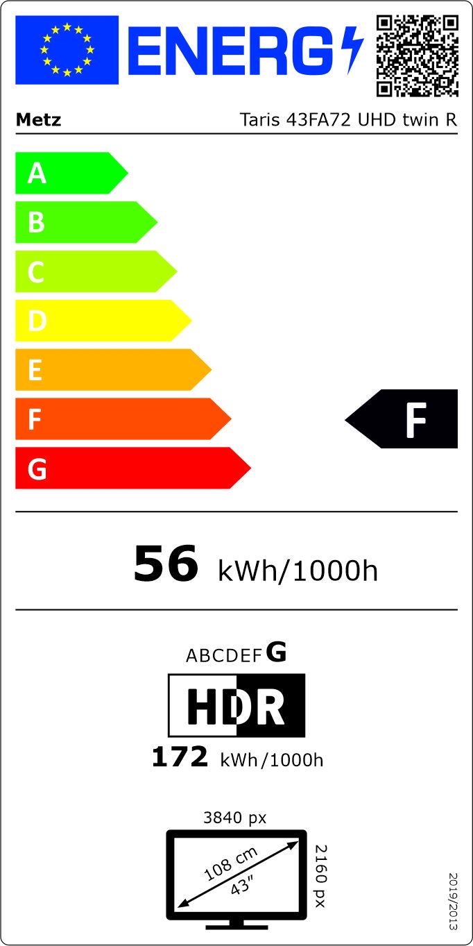 Metz Taris 43FA72 UHD Twin R sw LED-TV 