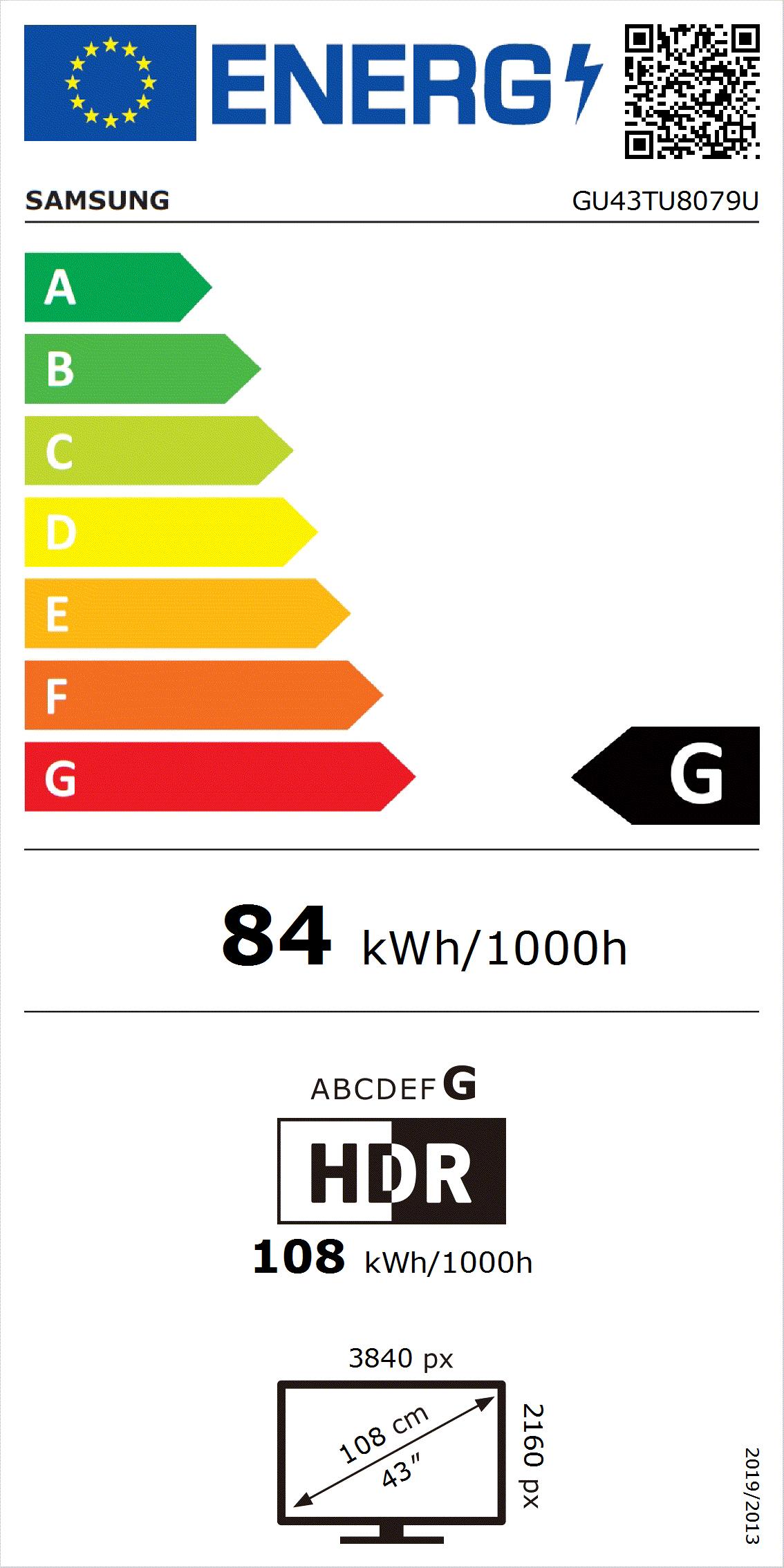 Samsung GU43TU8079UXZG sw LED-TV 