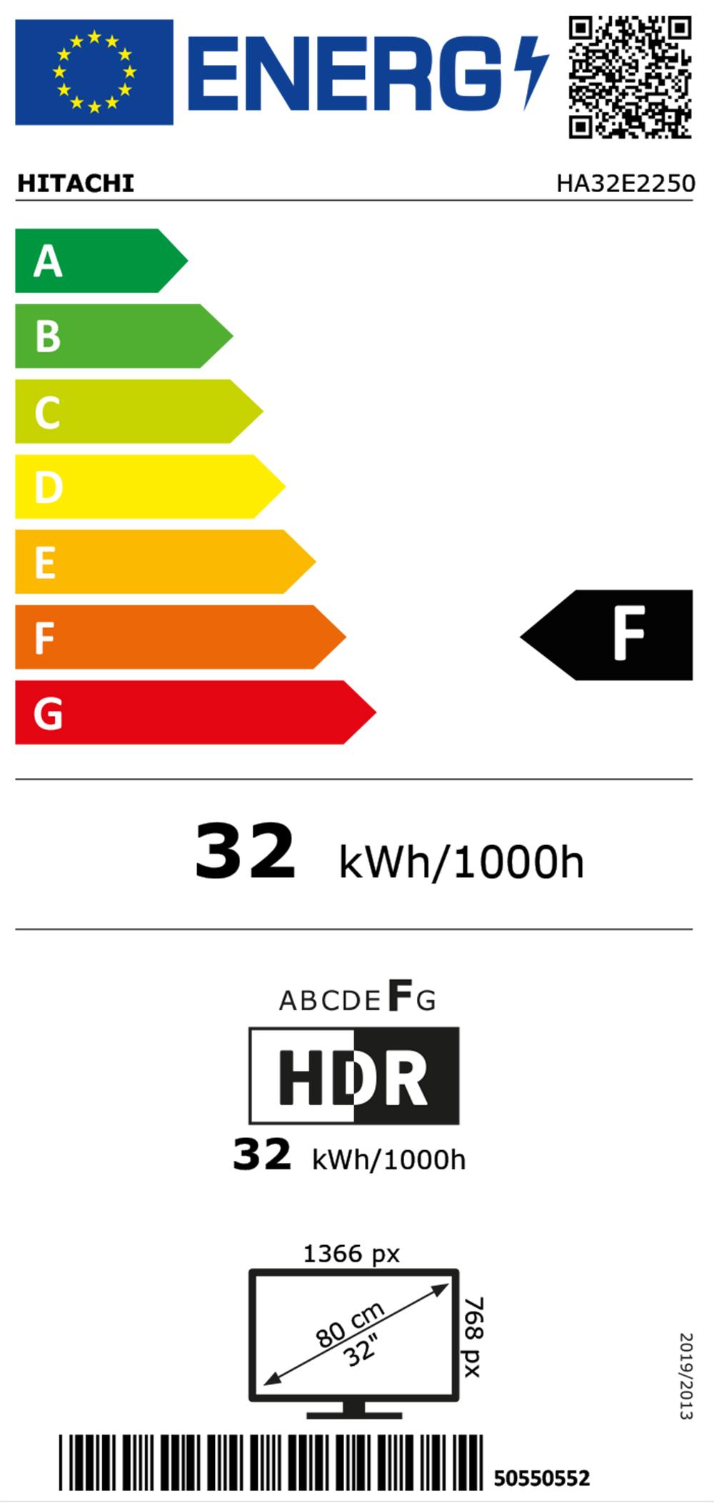 Hitachi HA32E2250 sw LED-TV Android TV 