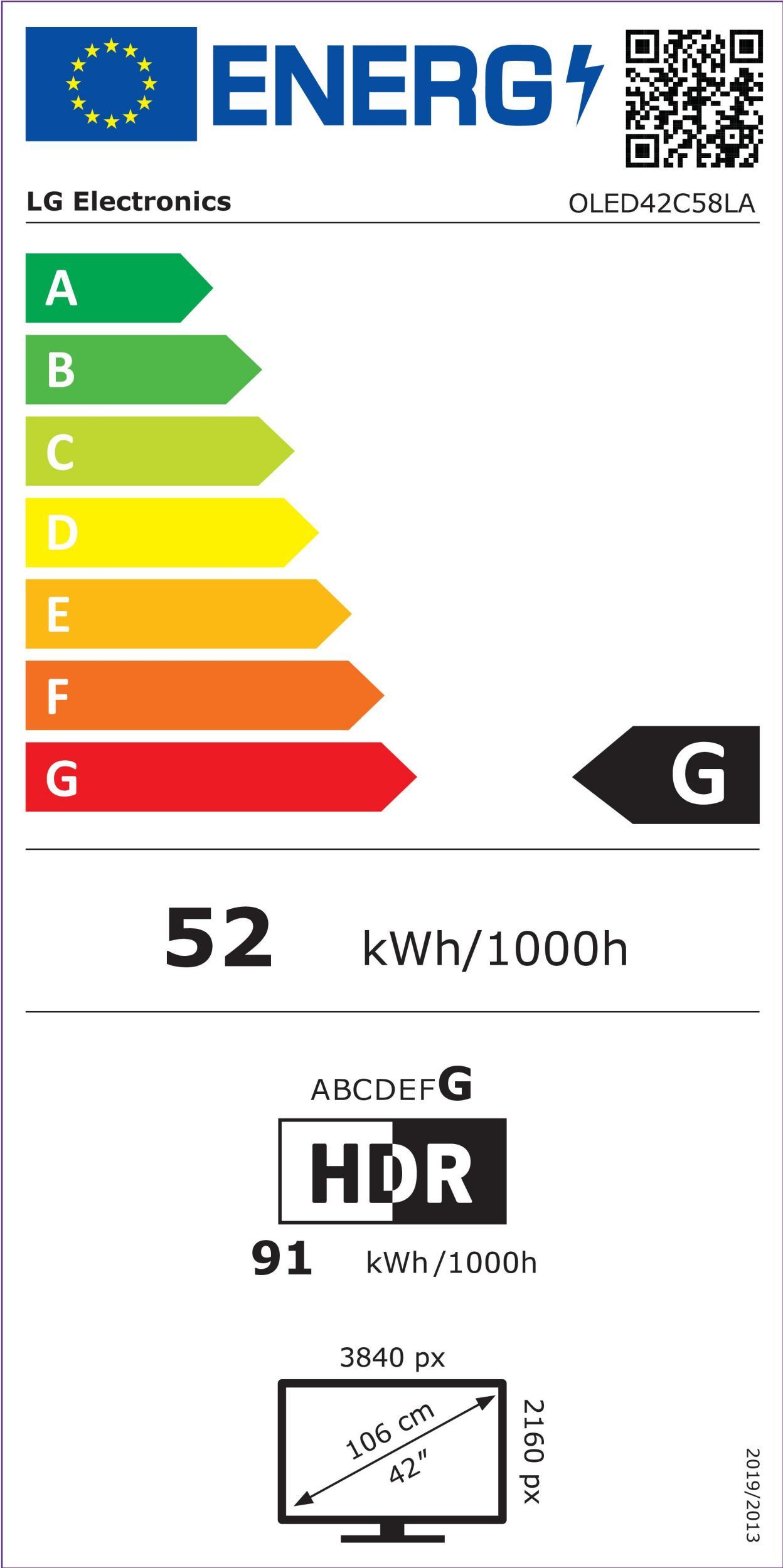 LG OLED42C58LA sw OLED-TV 