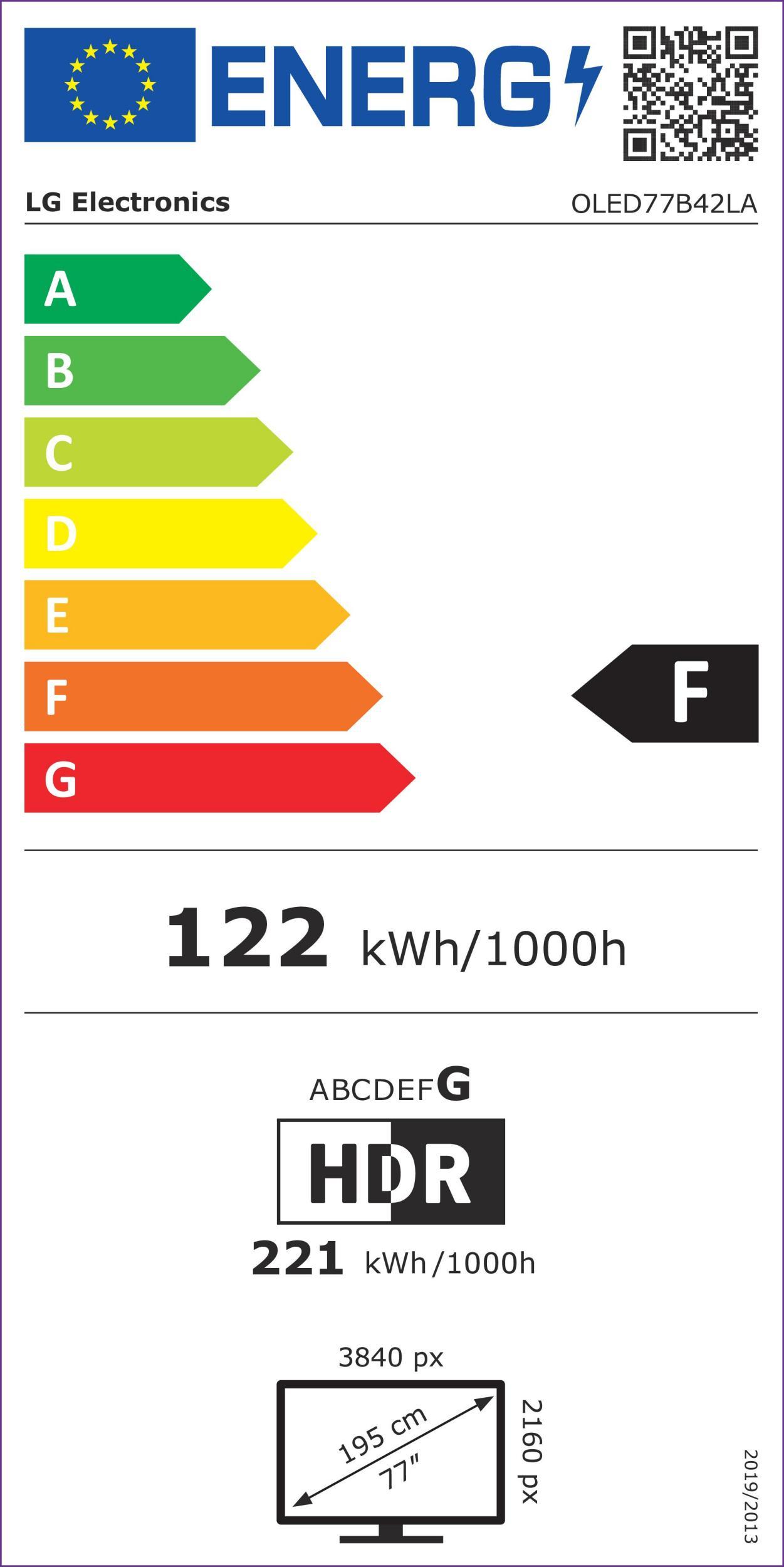 LG OLED77B42LA sw OLED-TV 