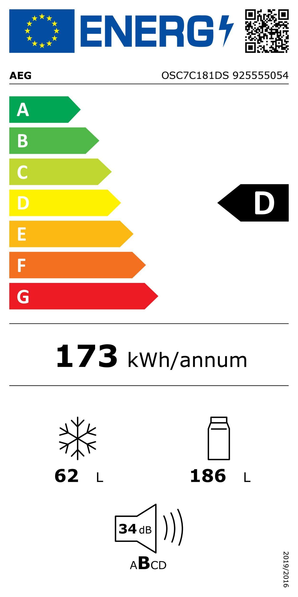 AEG OSC7C181DS EB-Kühlkombi 