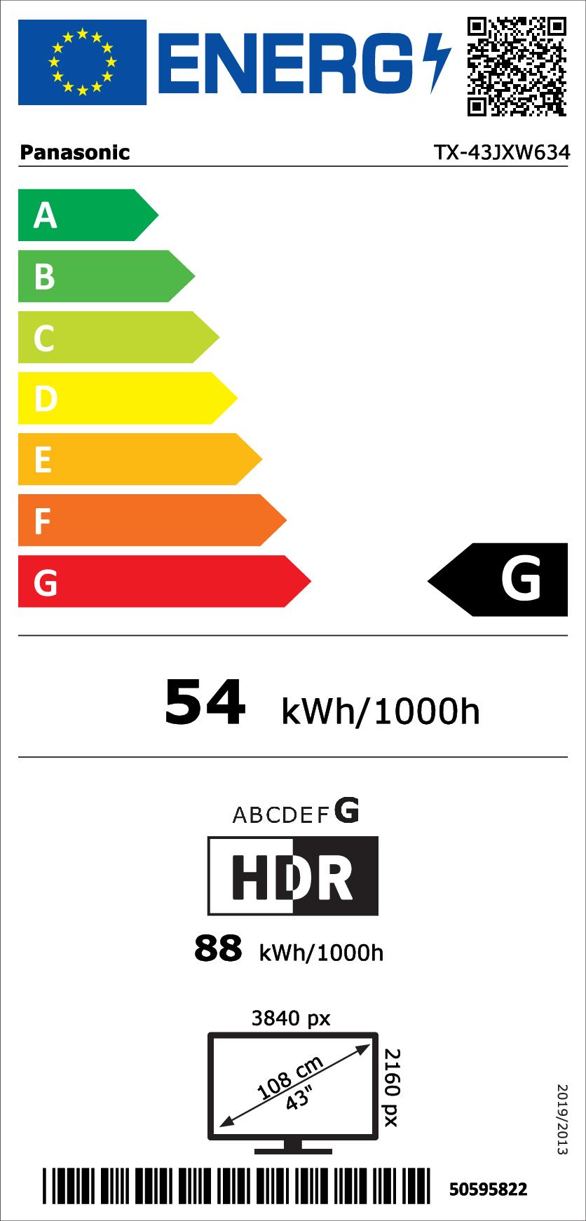 Panasonic TX-43JXW634 sw LED-TV GH-Exkl. 