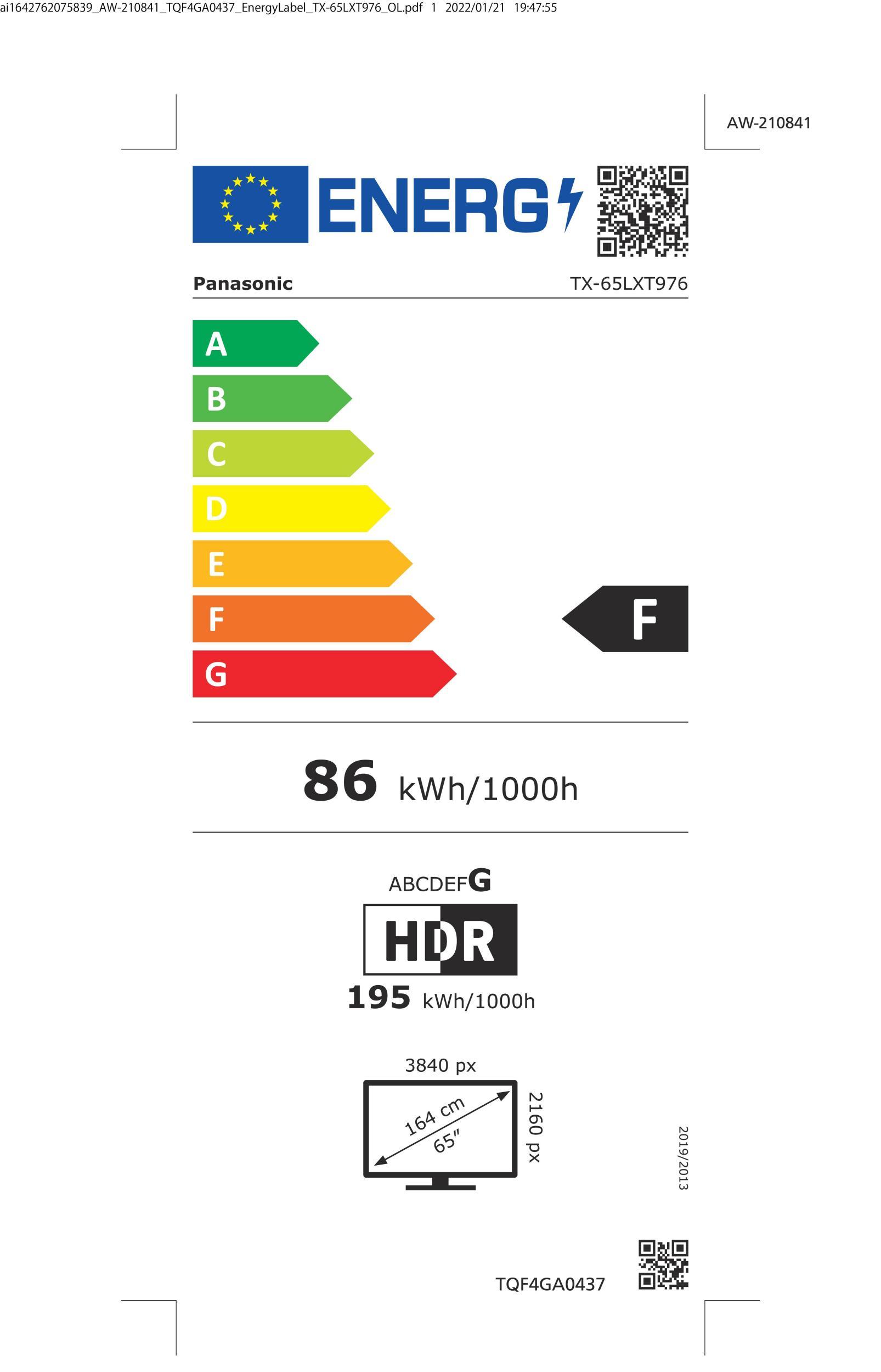 Panasonic TX-65LXT976 si LED-TV WFexkl. 