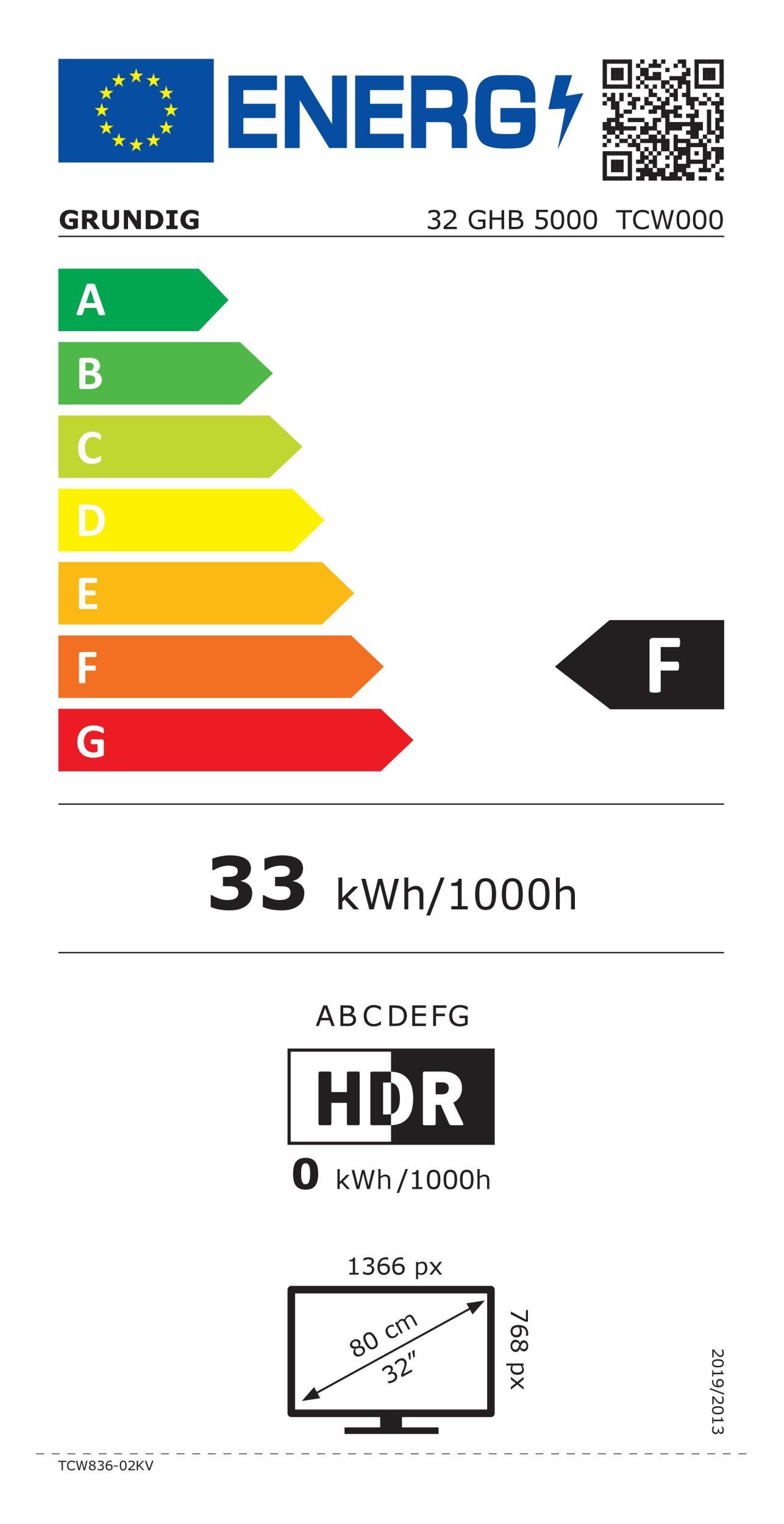 Grundig 32GHB5000 sw LED-TV 