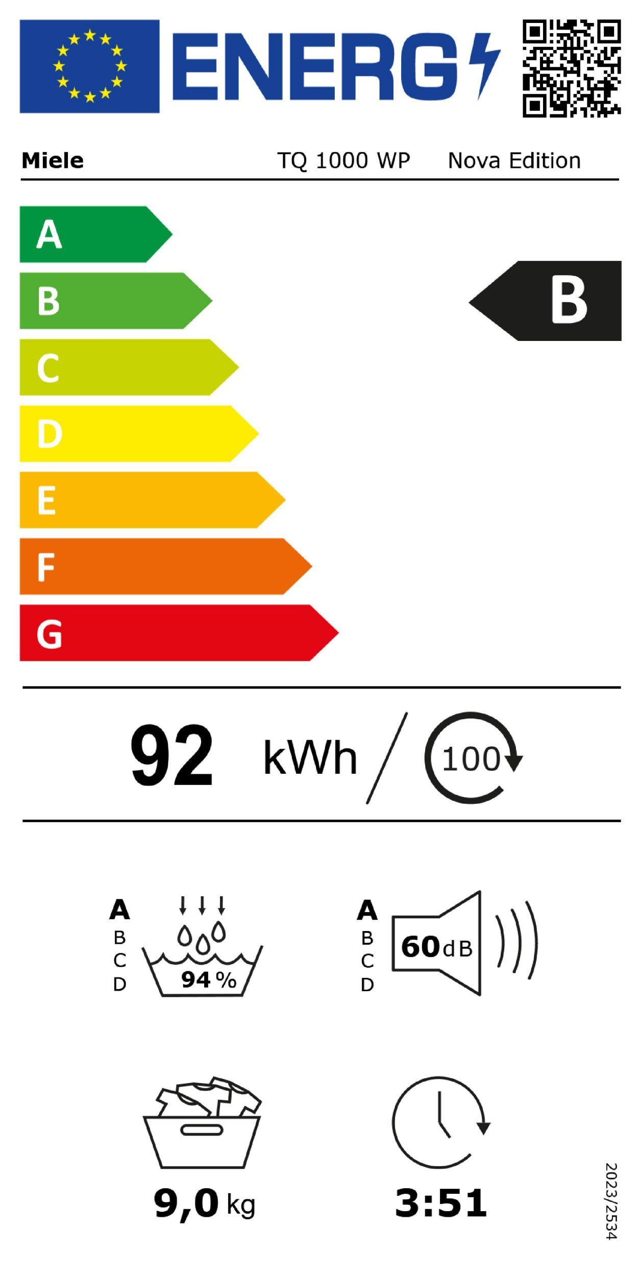 Miele TQ 1000 WP Wärmepumpentrockner 