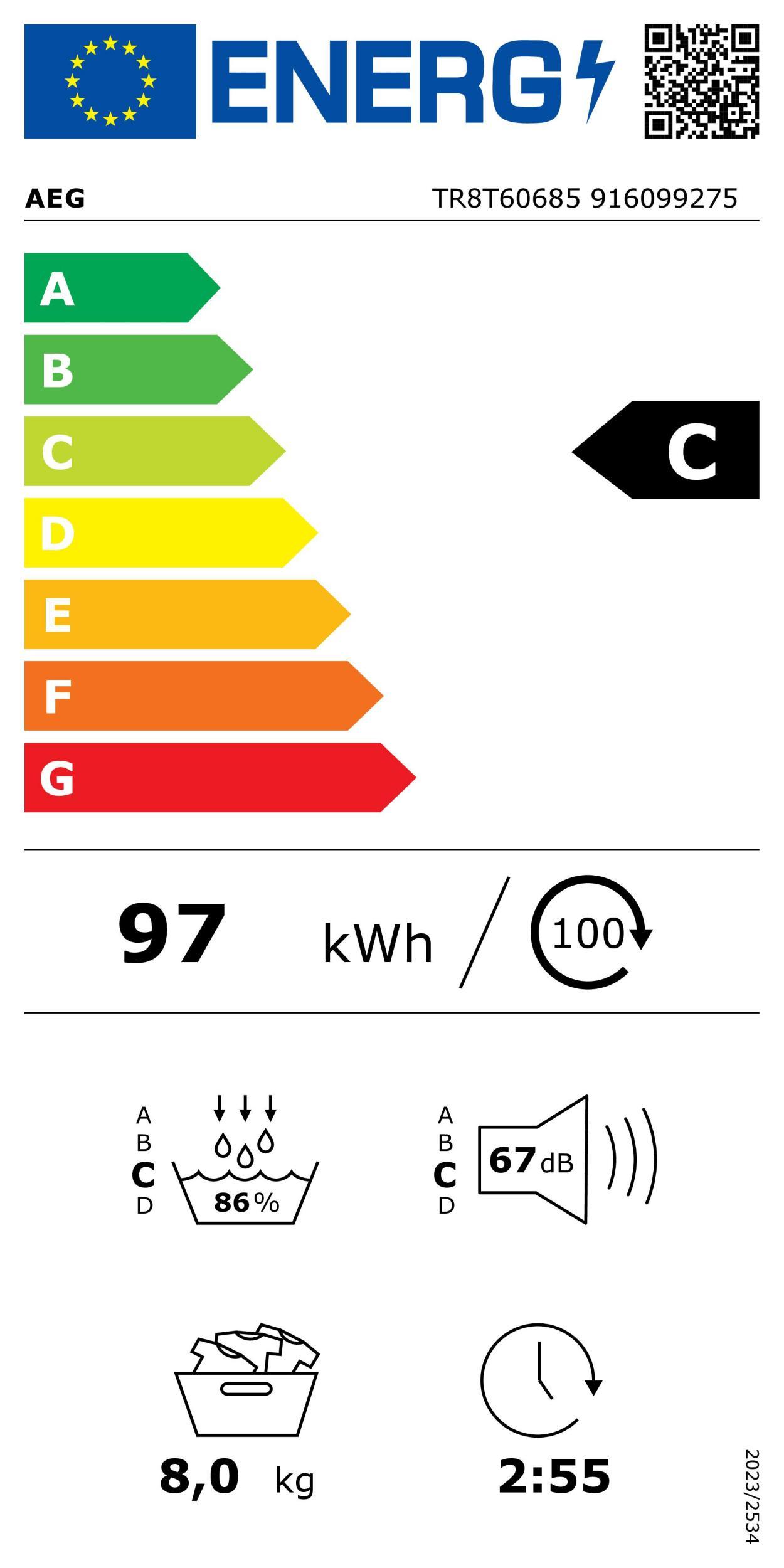 AEG TR 7 T 60685 Wärmepumpentrockner 