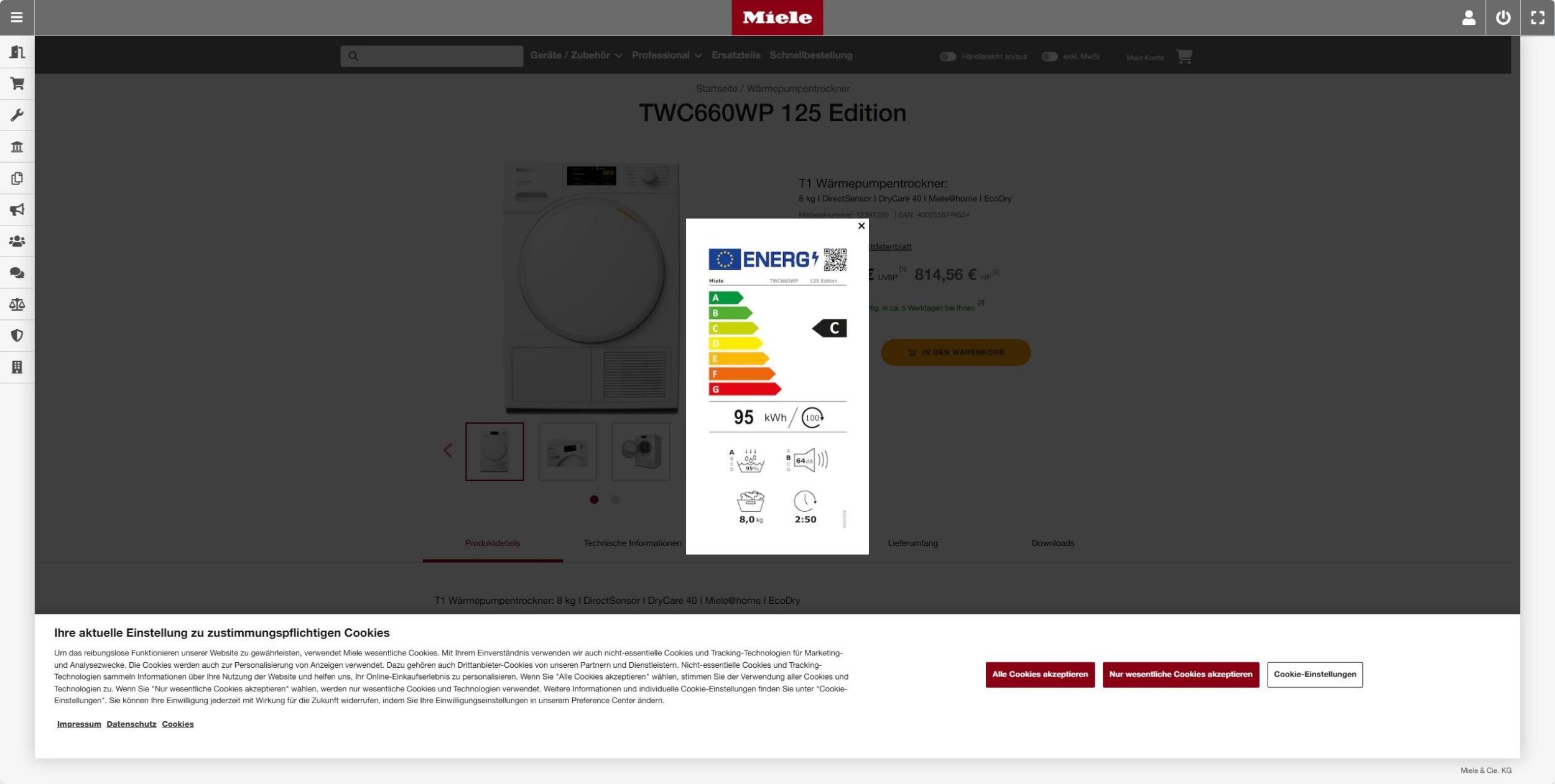 Miele TWC 660 WP Wärmepumpentrockner 