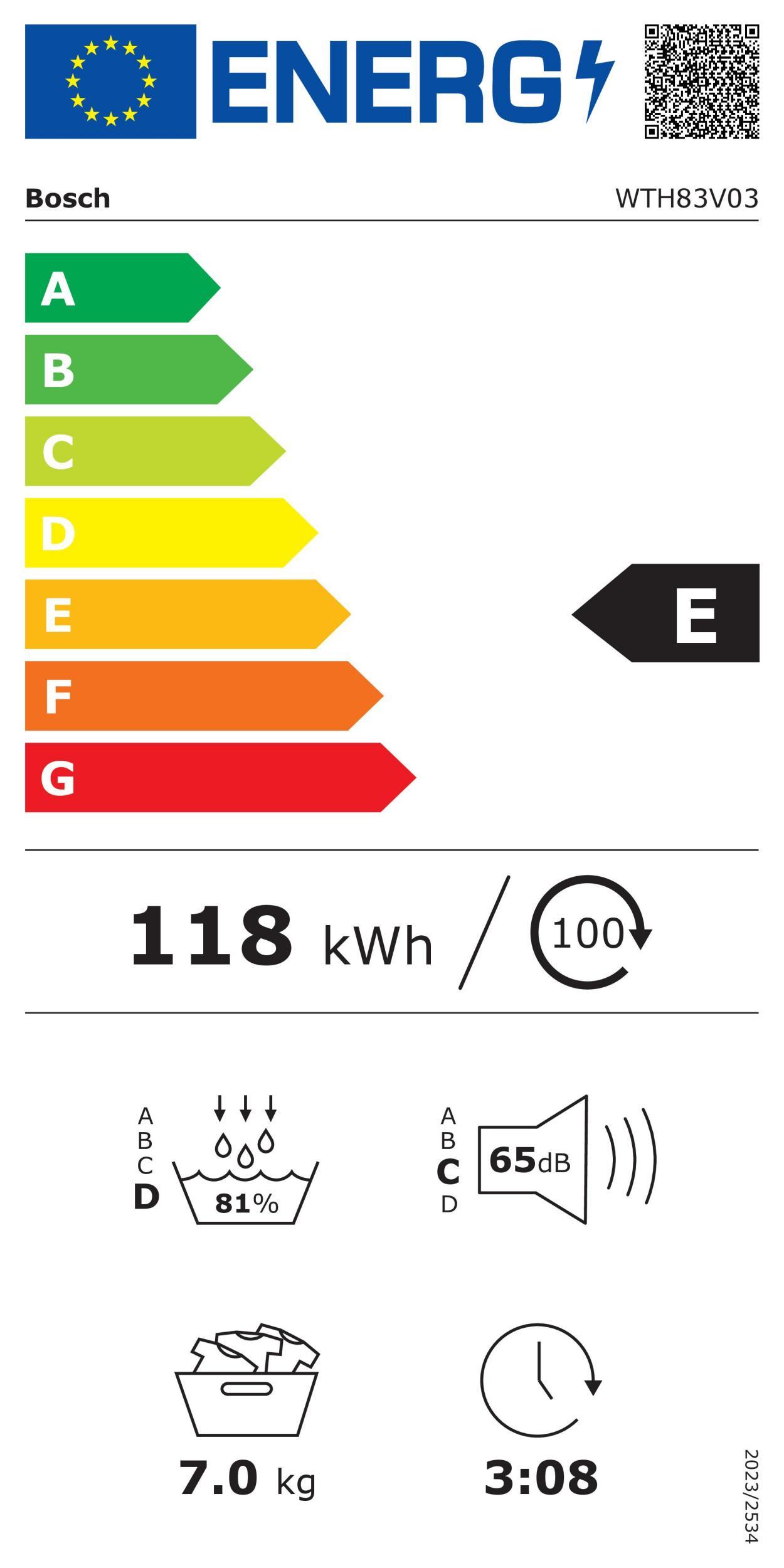 Bosch WTH 83 V 03 Wärmepumpentrockner 