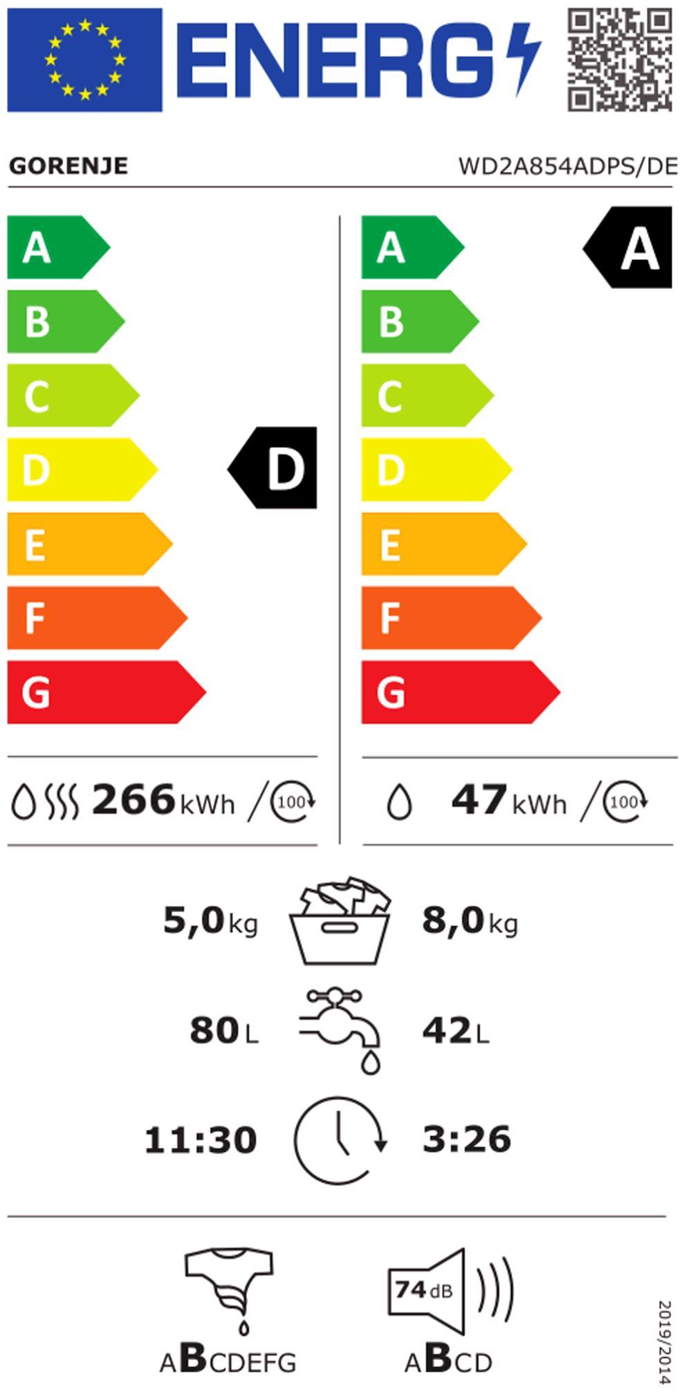 Gorenje WD2A854ADPS/DE Waschtrockner 