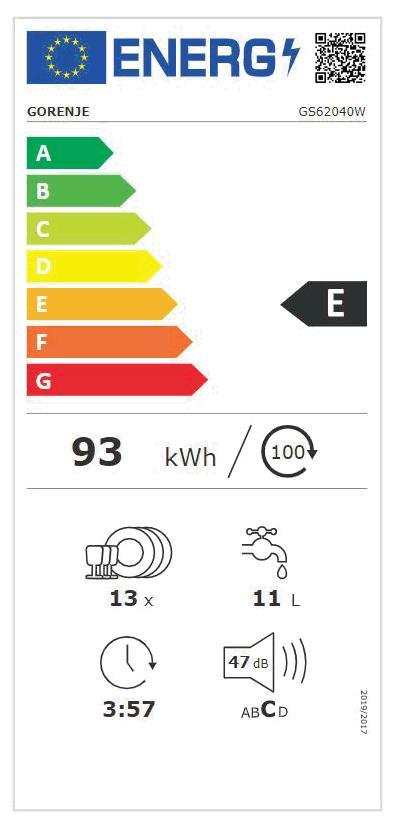 Gorenje GS 62040 W ws Geschirrspüler 