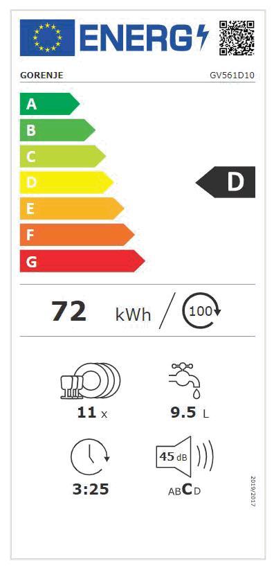 Gorenje GV 561 D10 ws EB-Geschirrspüler 