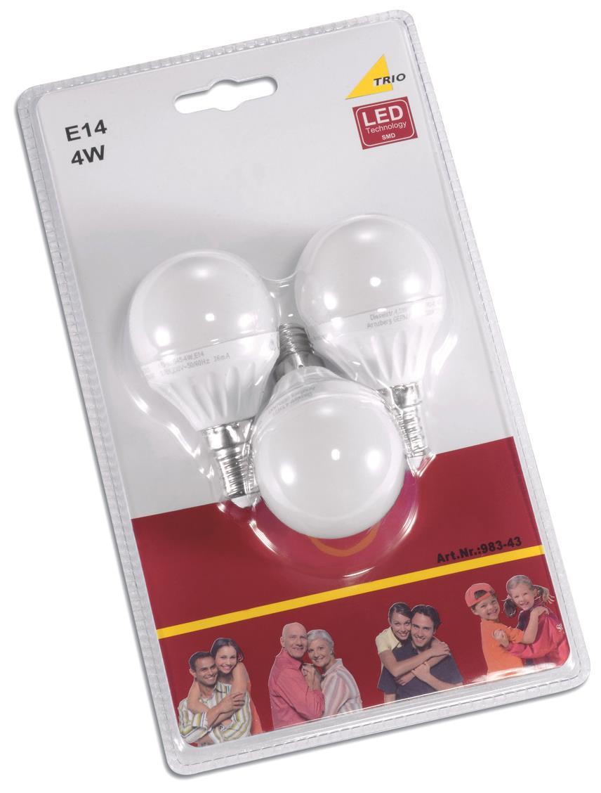 Trio LED-Leuchtmittel E14 je 4W   983-43 