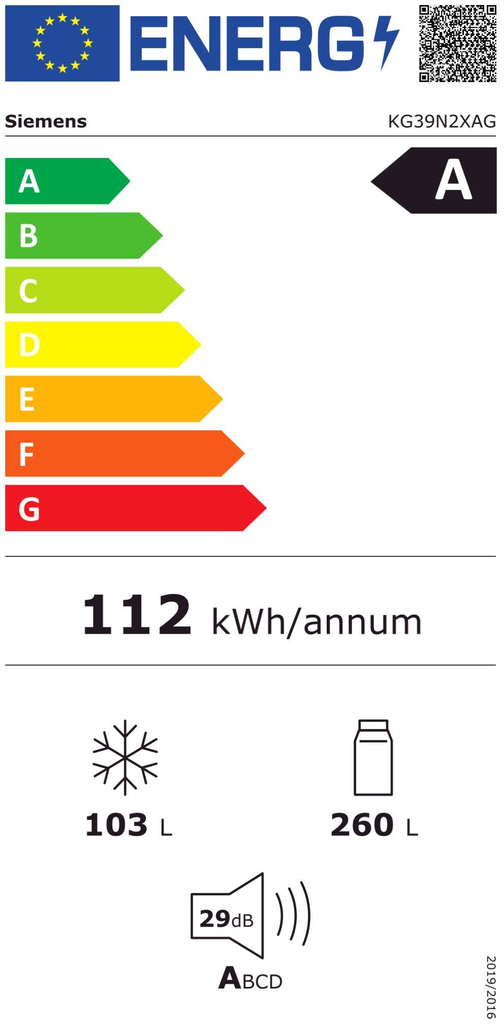Siemens KG39N2XAG Ed-sw Kühlkombi 