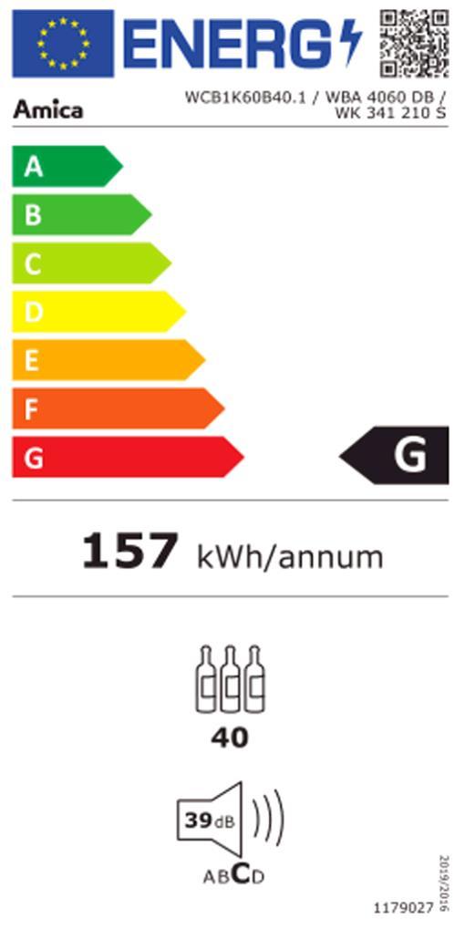 Amica WK 341 210 S sw EB-Weinkühlschrank 