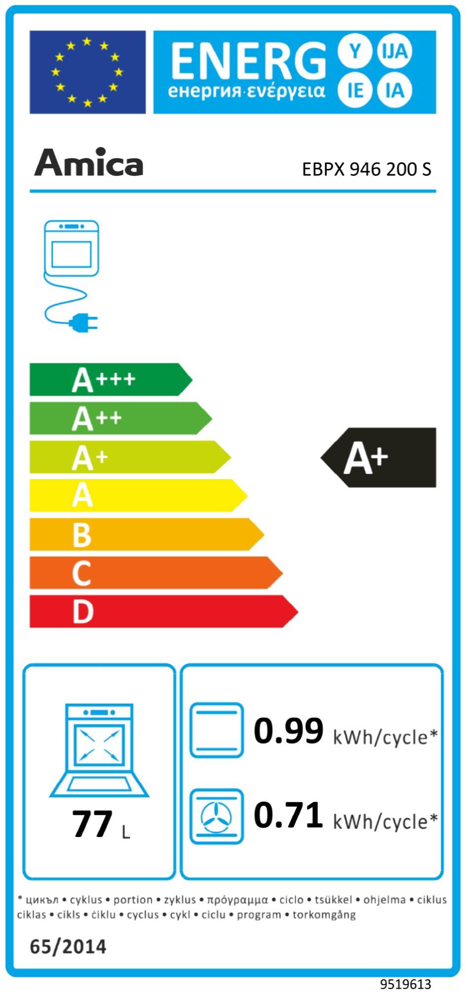 Amica EBPX 946200 S sw EB-Backofen 