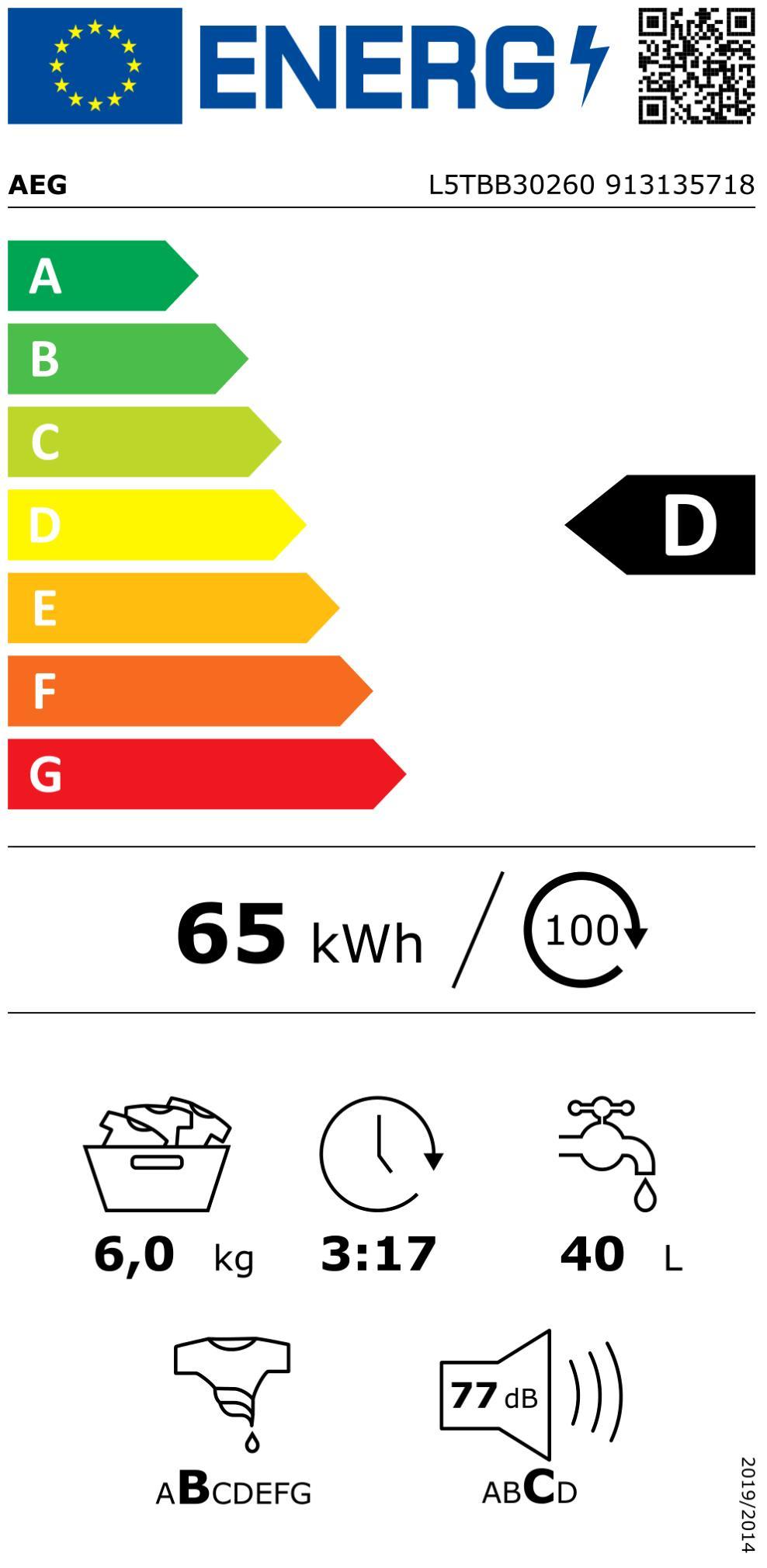 AEG L5 TBB 30260 Toplader 