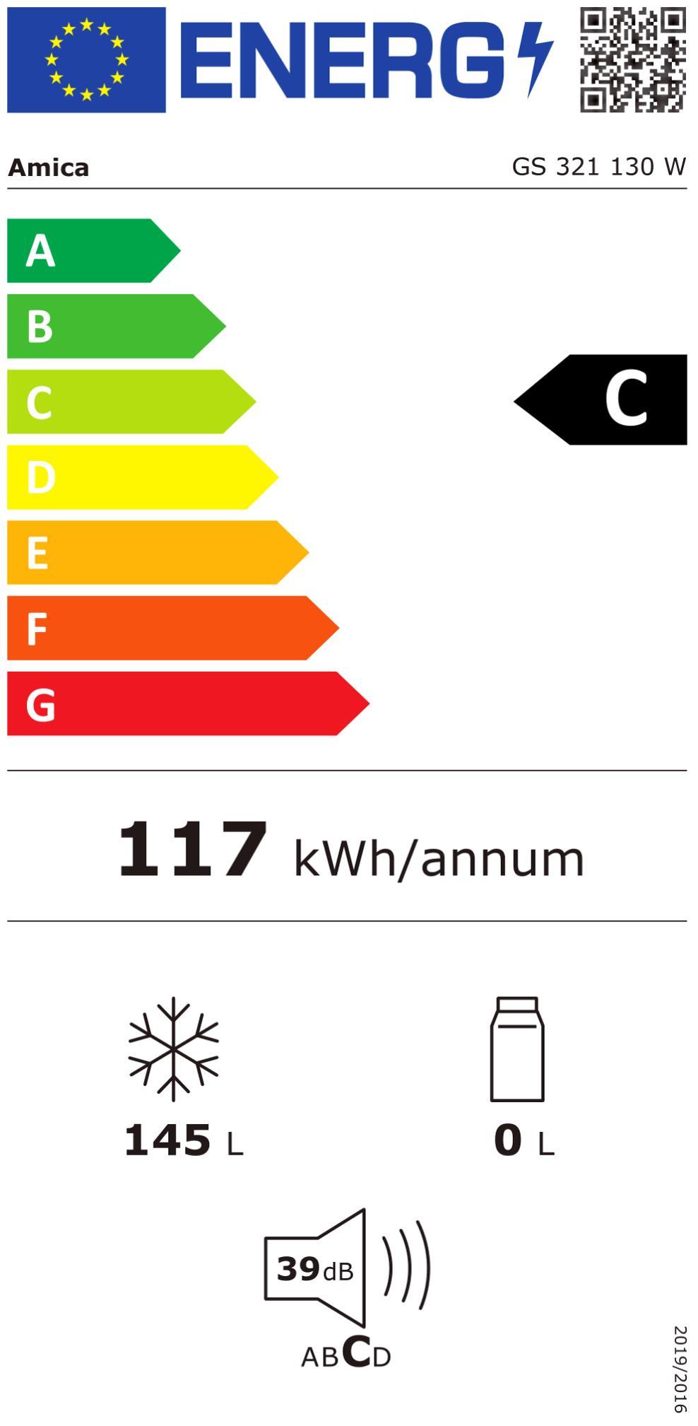 Amica GS 321 130 W ws Standgefrierschr. 