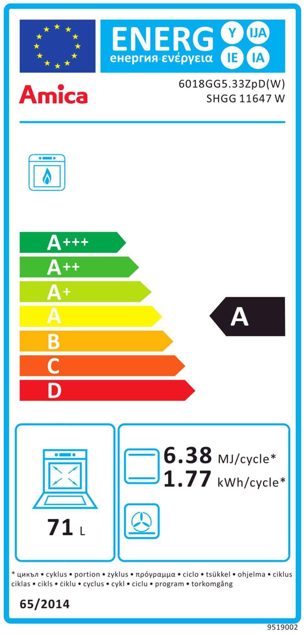Amica SHGG 11647 W ws Gas-Herd 