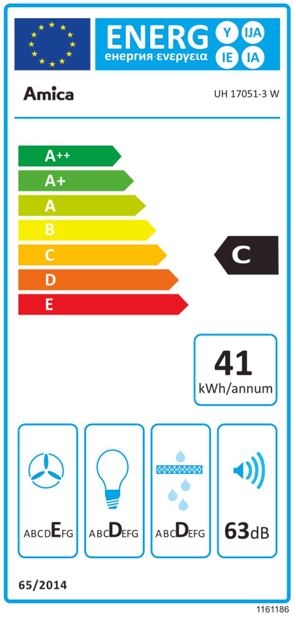 Amica UH 17051-3 W ws Unterbauhaube 