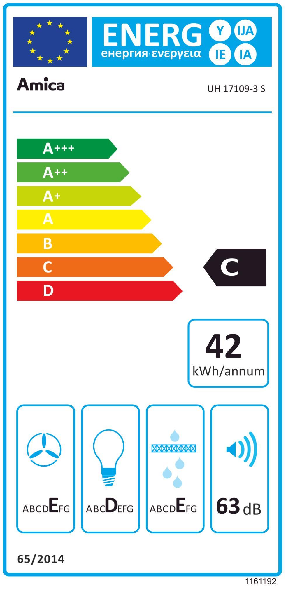 Amica UH 17109-3 S sw Unterbauhaube 