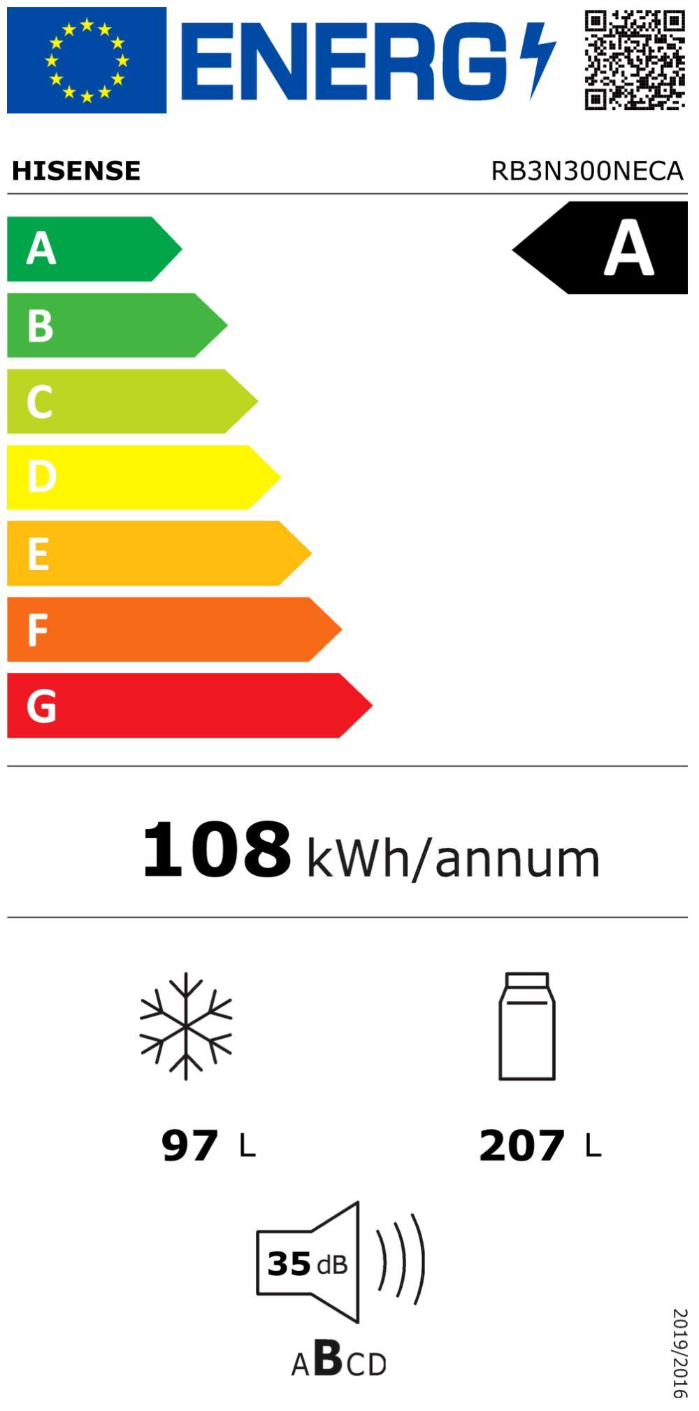 Hisense RB3N300NECA inox Kühlkombi 