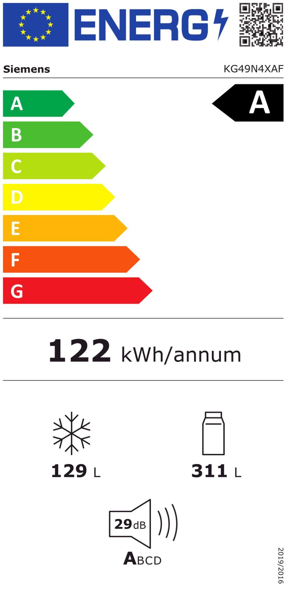 Siemens KG49N4XAF sw Kühlkombi 
