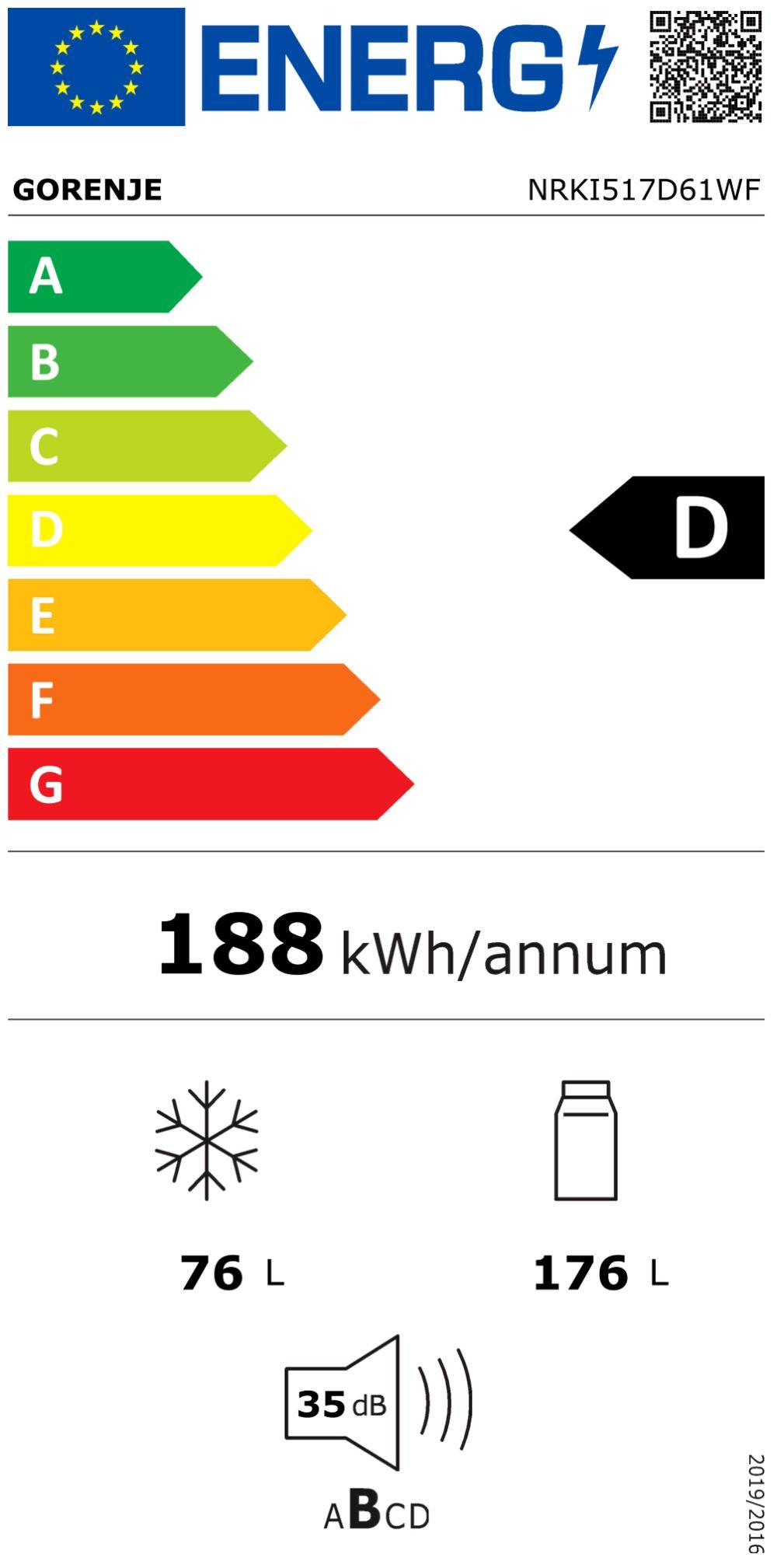 Gorenje NRKI517D61WF ws EB Kühlkombi 
