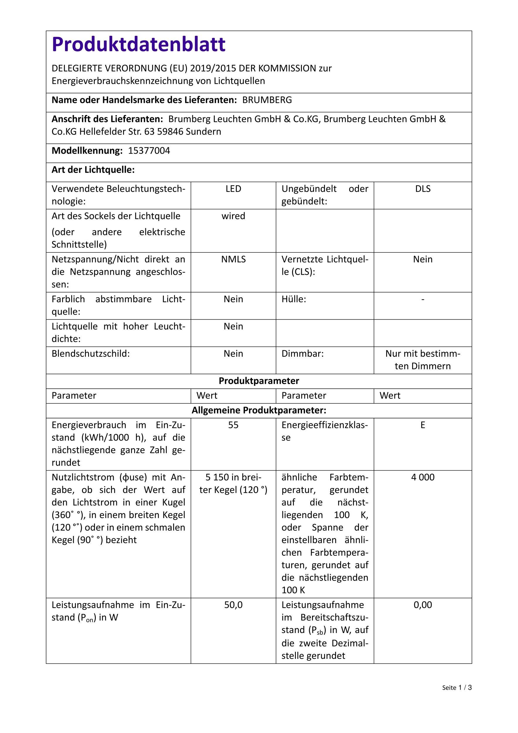 Brumberg LED-Flexplatine, IP67, 15377004 