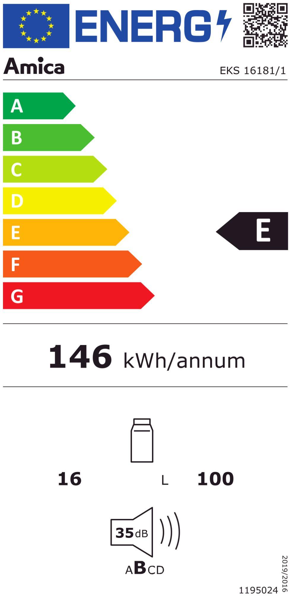 Amica EKS 16181/1 EB-Kühlschrank 