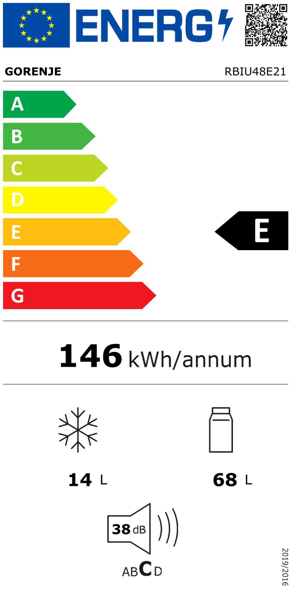 Gorenje RBIU48E21 ws UB-Kühlschrank 