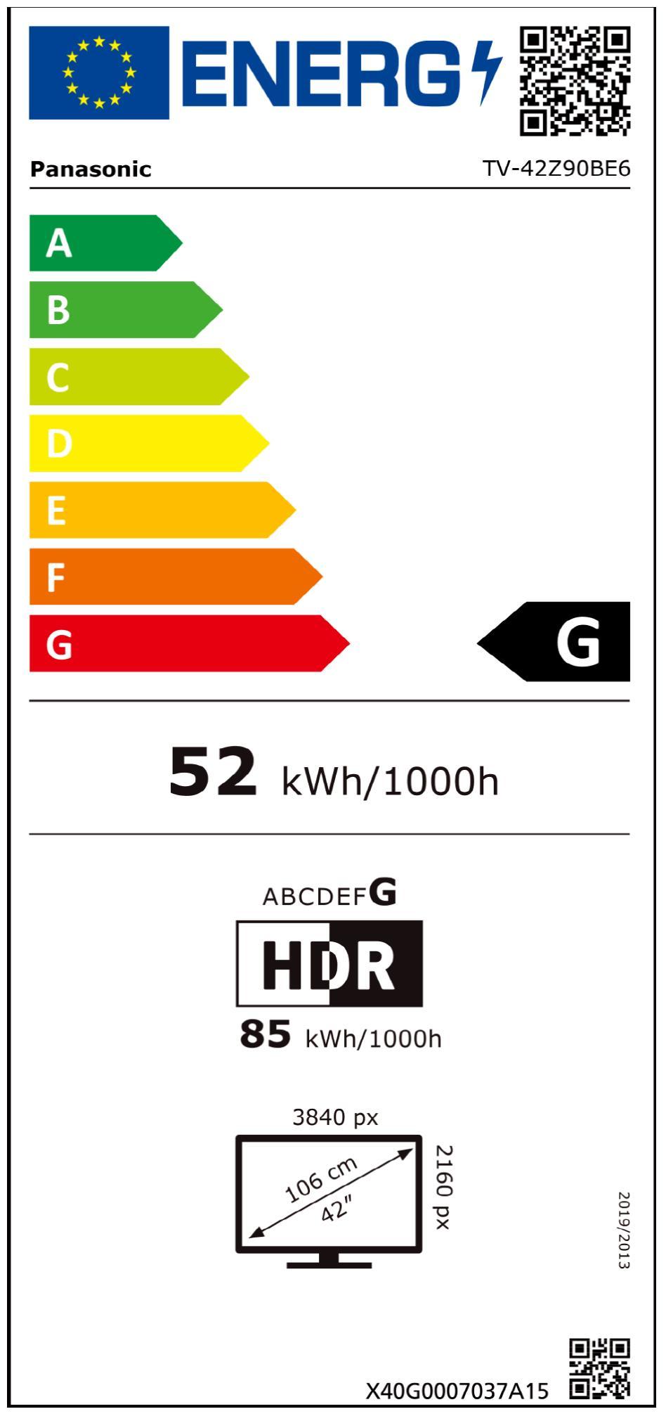 Panasonic TV-42Z90BE6 sw OLED-TV WFexkl 