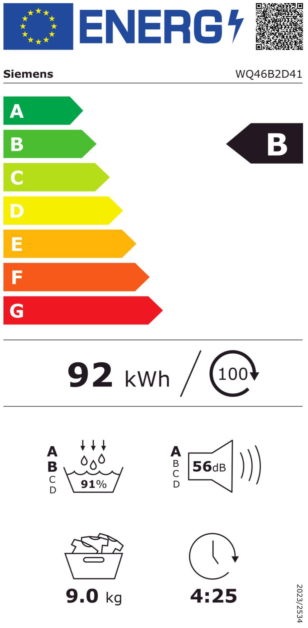 Siemens WQ46B2D41 Wärmepumpentrockner 