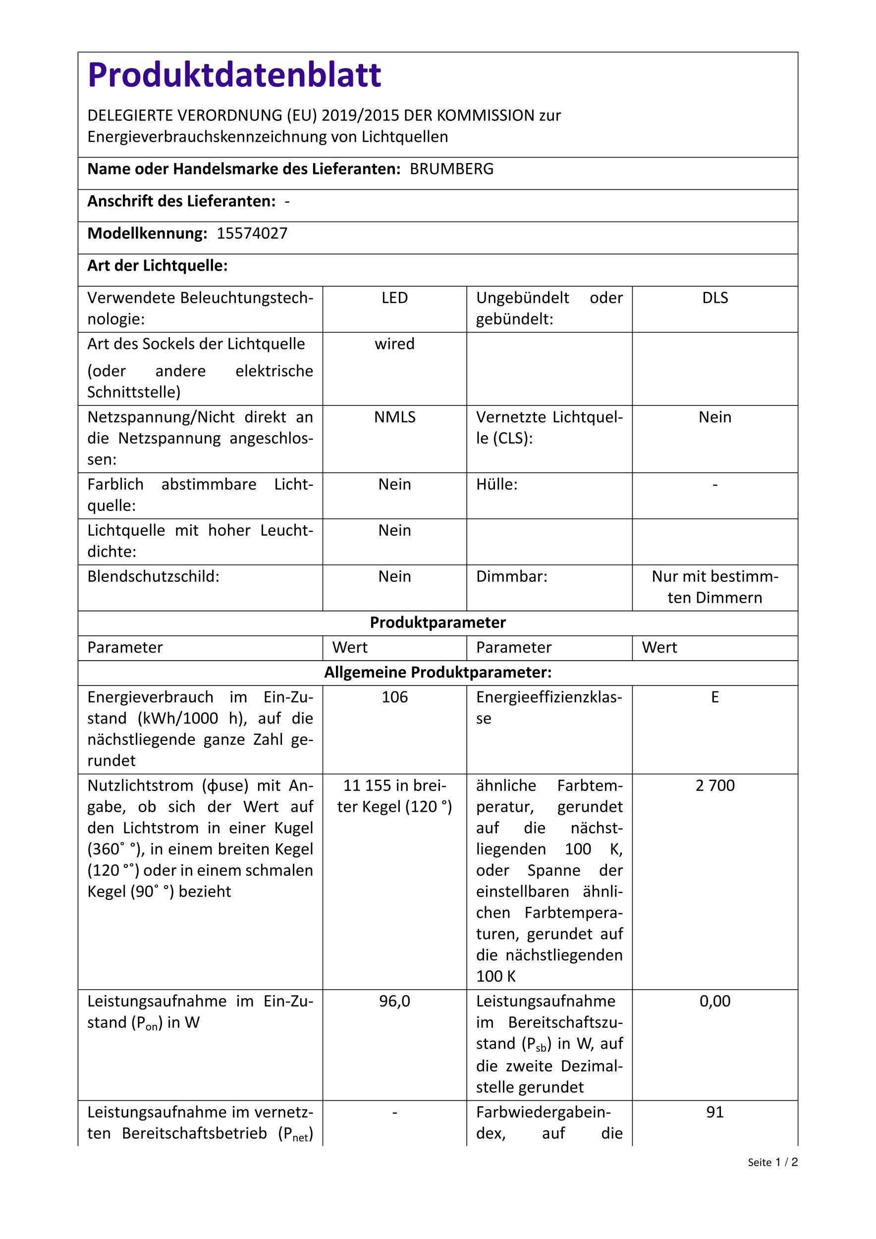 Brumberg LED-Flexplatine, IP67, 15574027 