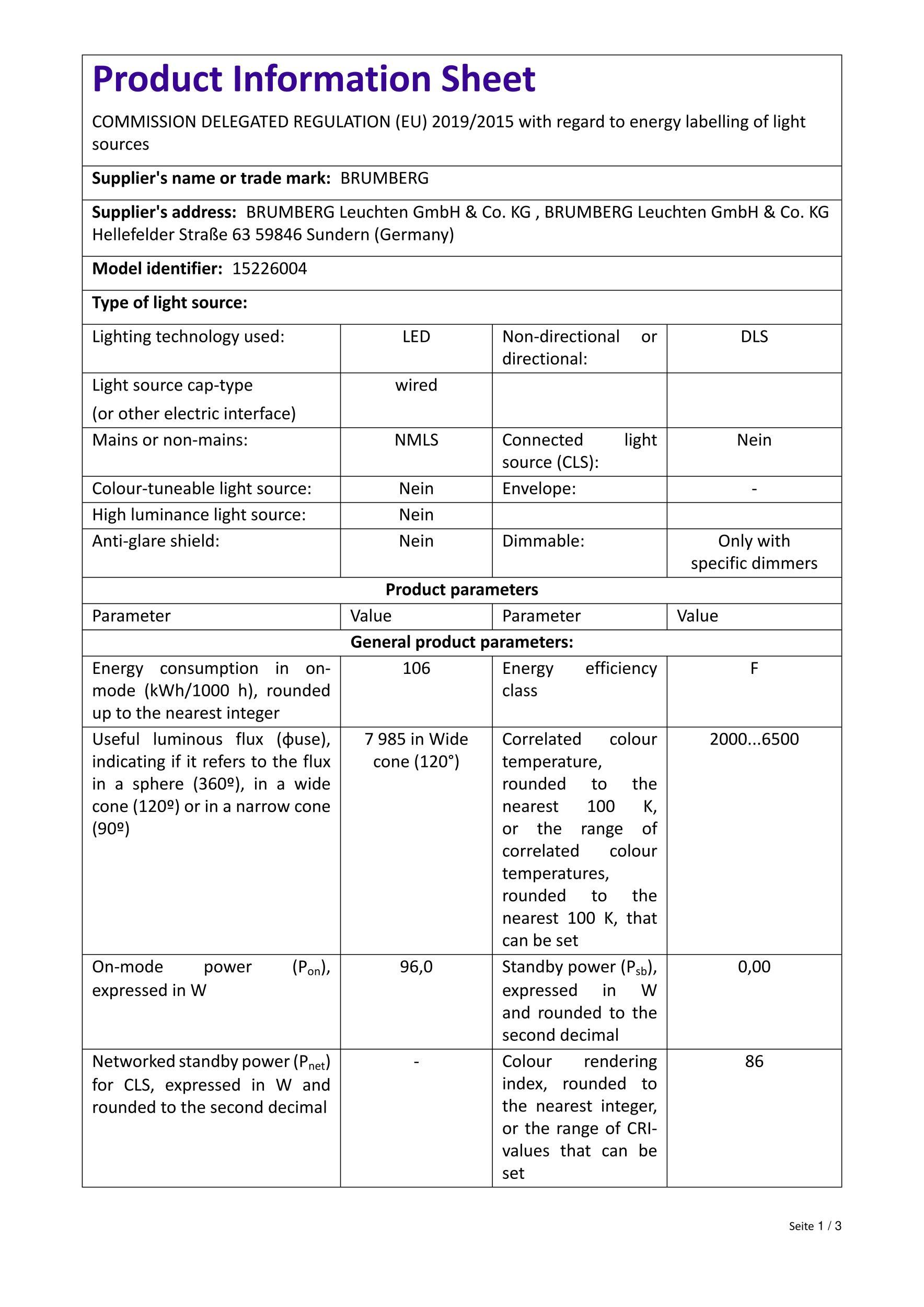 Brumberg LED-Flexplatine, IP60, 15226004 