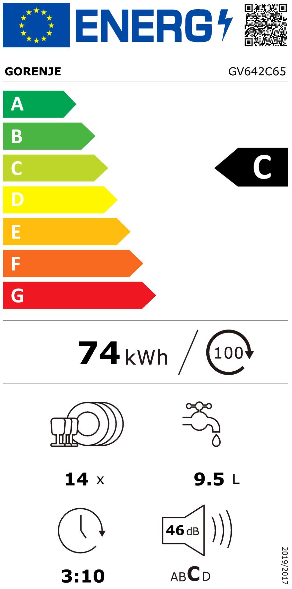 Gorenje GV 642 C65 EB-Geschirrspüler 