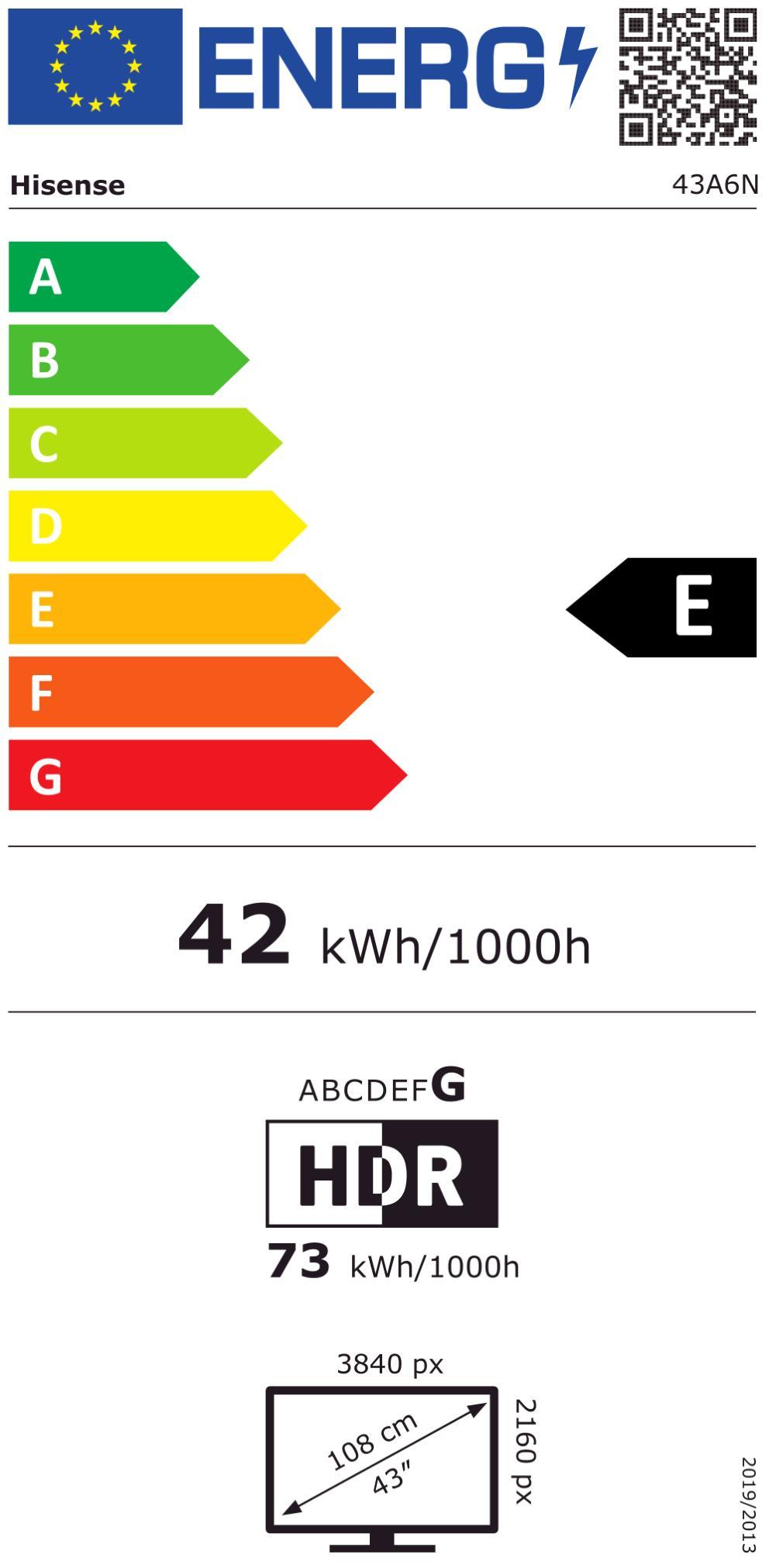 Hisense 43A6N sw LED-TV 