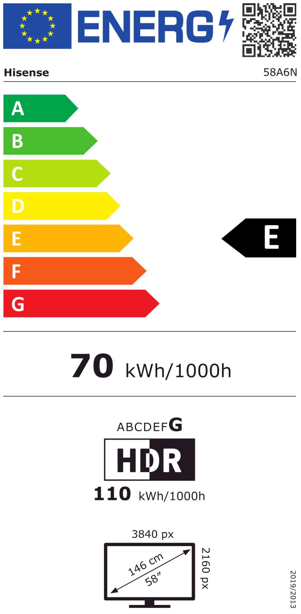 Hisense 58A6N sw LED-TV 