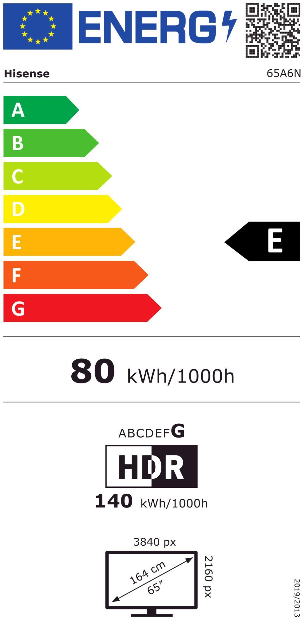 Hisense 65A6N sw LED-TV 