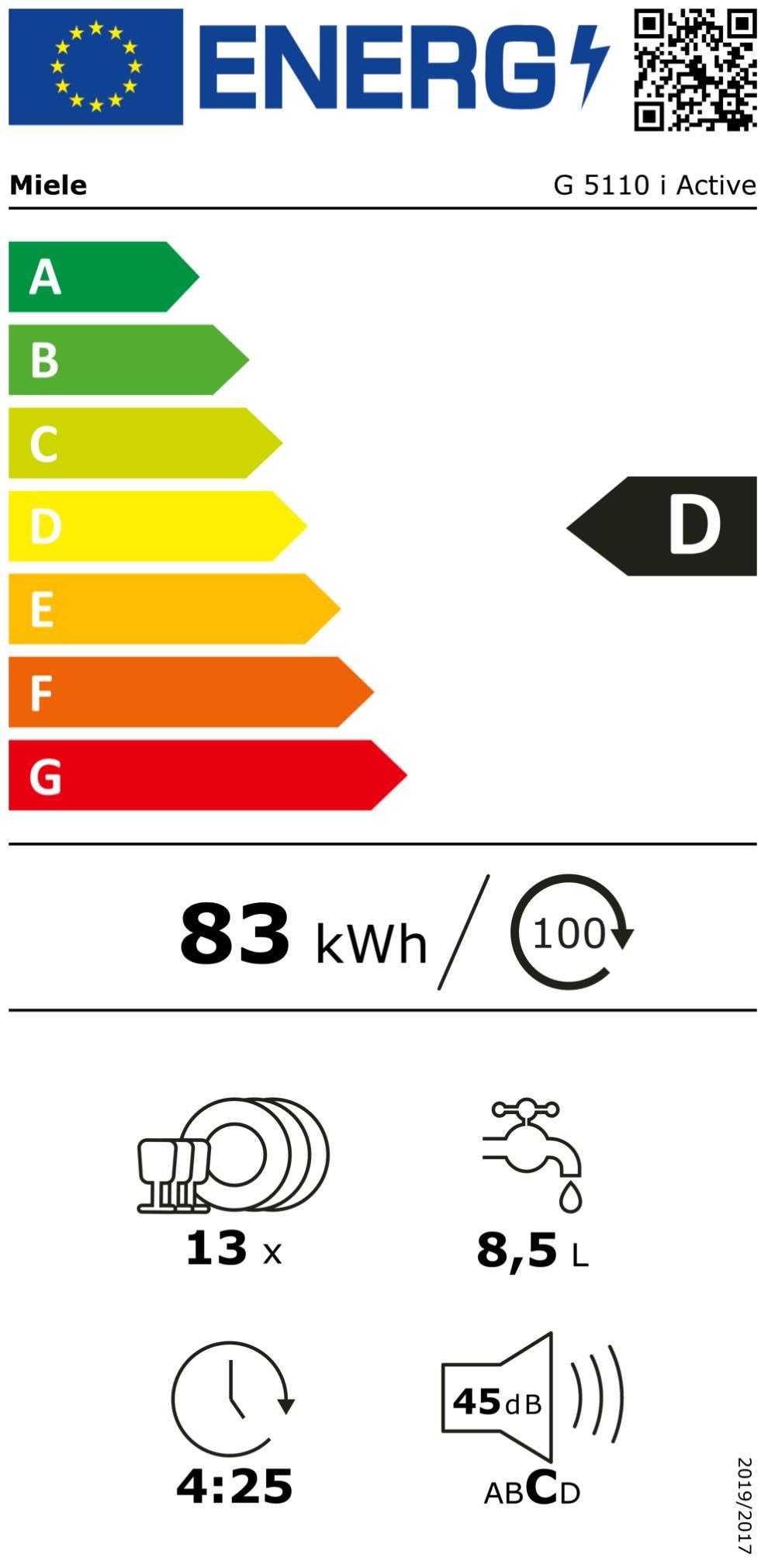 Miele G5110i Active ws EB-Geschirrspüler 