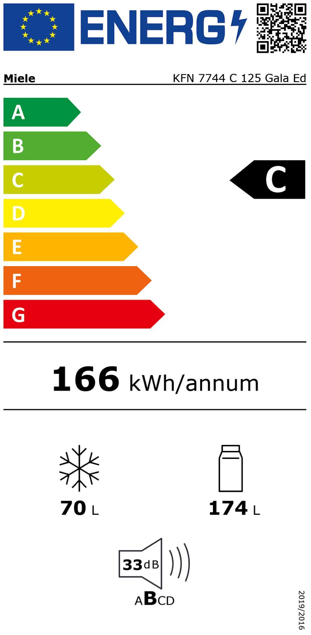 Miele KFN 7744 C EB-Kühlkombi 