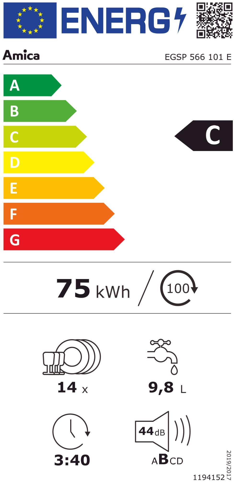 Amica EGSP 566 101 E Ed EB-Geschirrspül. 