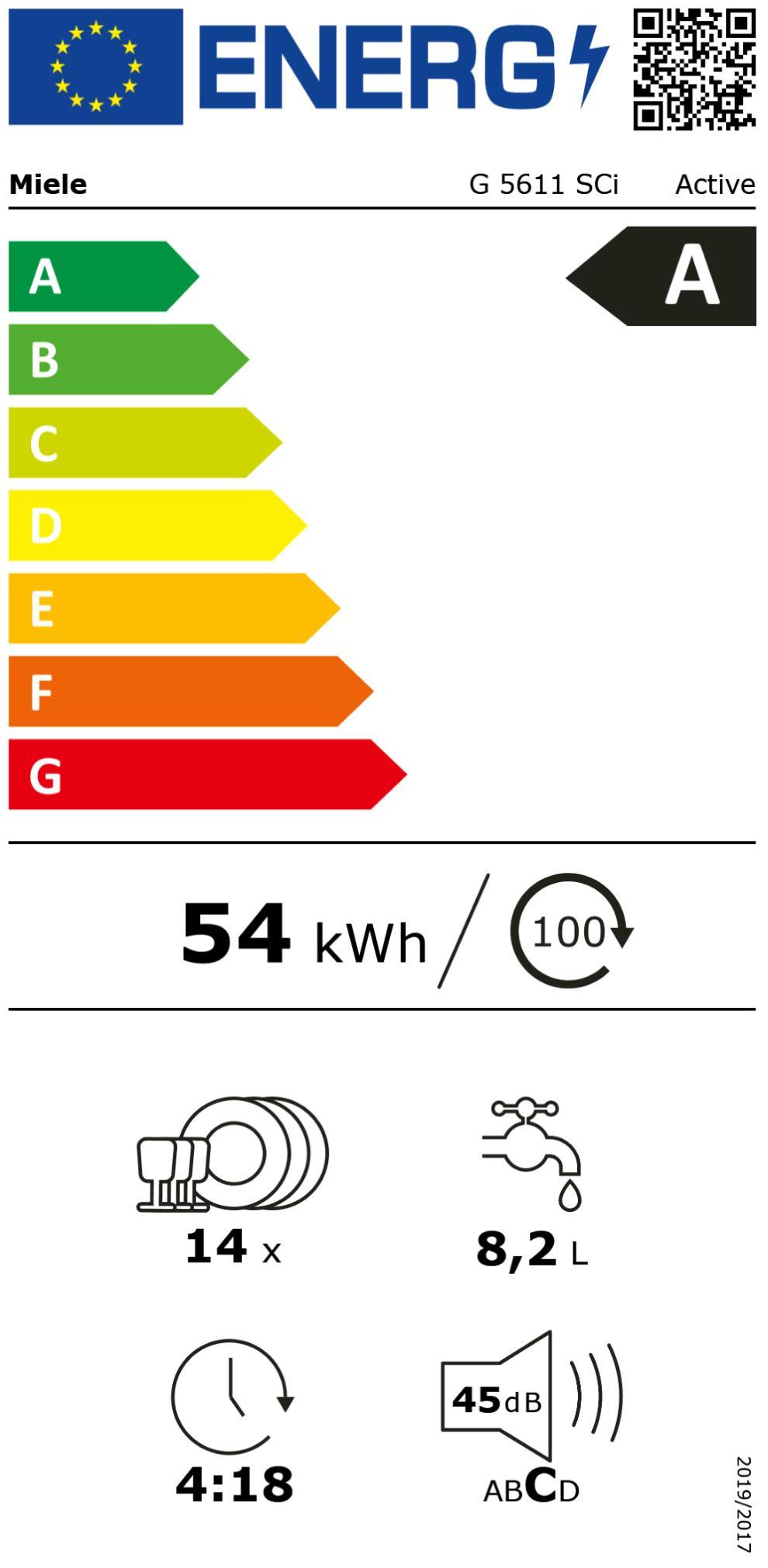Miele G 5611 SCi Active ws EB-Geschirrsp 